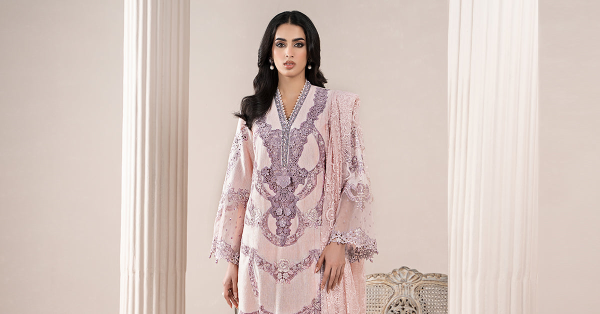 3 Piece Embroidered Jacquard Lawn Suit | ELS-25-02