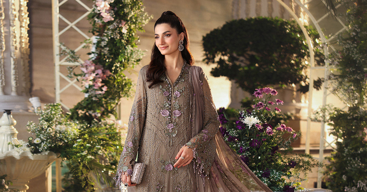 3 Piece Unstitched Embroidered Chiffon Suit