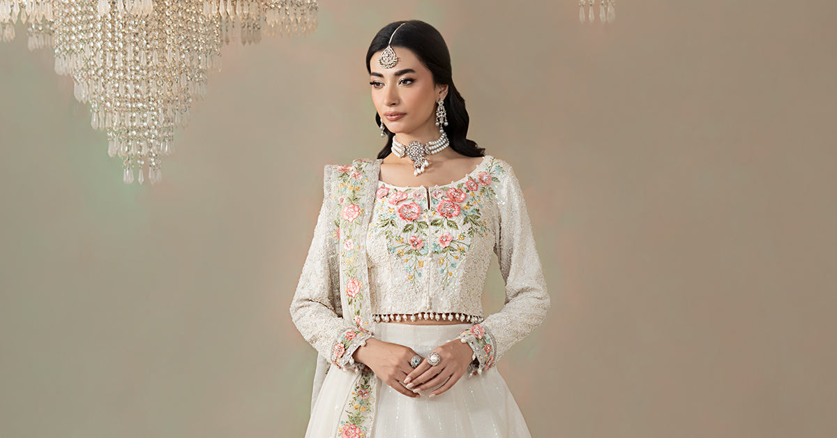 3 Piece Embroidered Raw Silk Suit