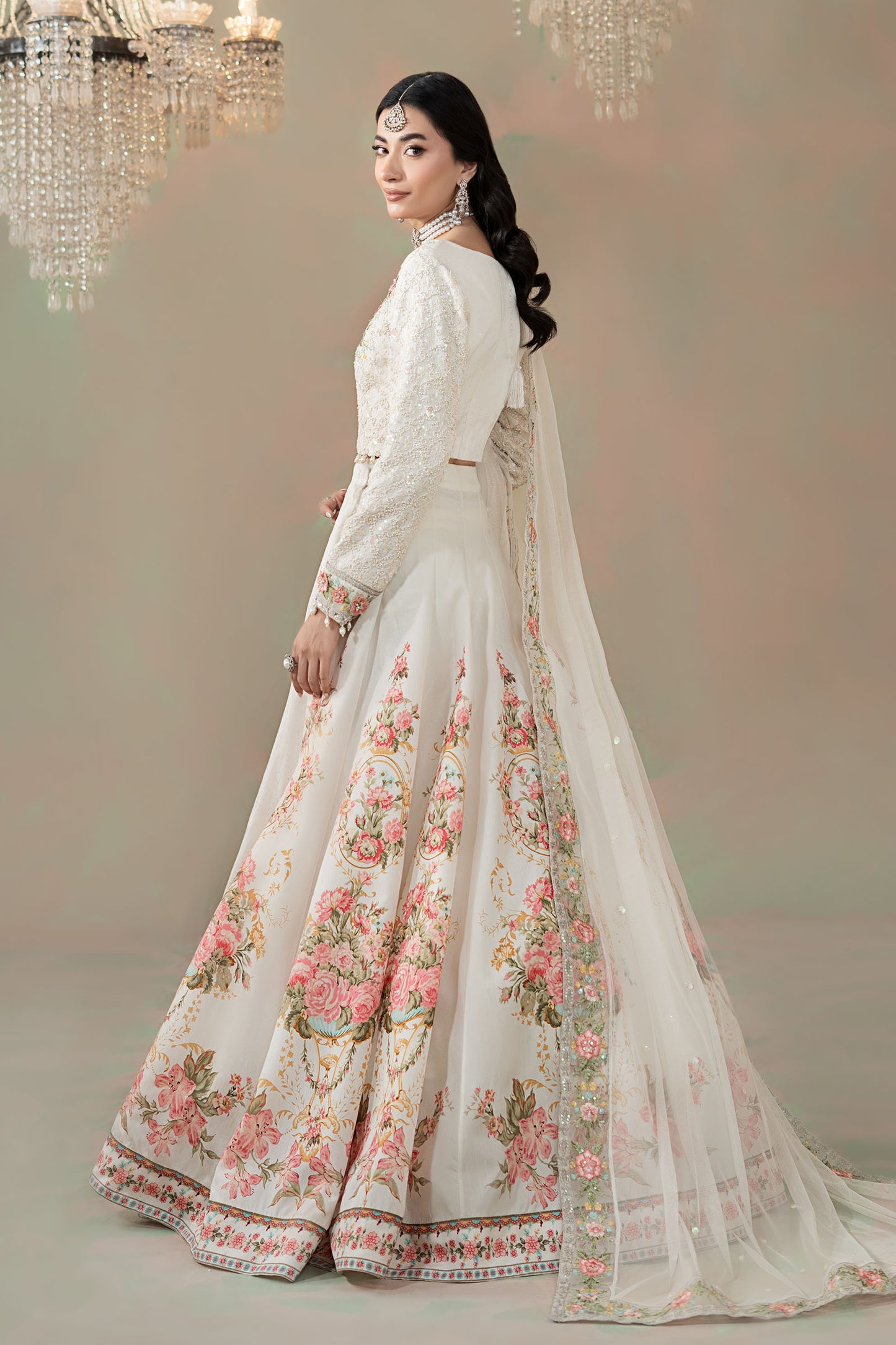 3 Piece Embroidered Raw Silk Suit