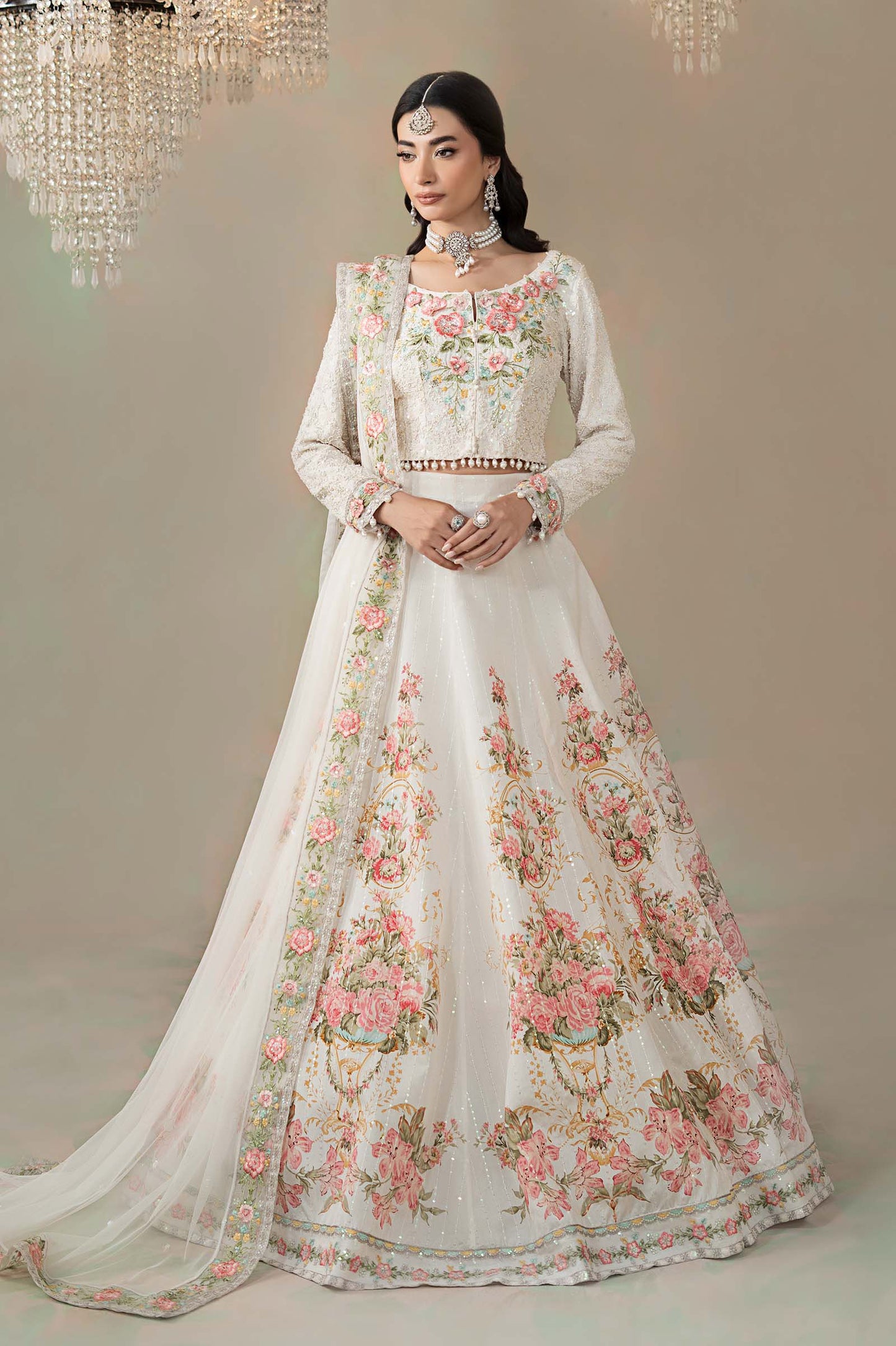 3 Piece Embroidered Raw Silk Suit