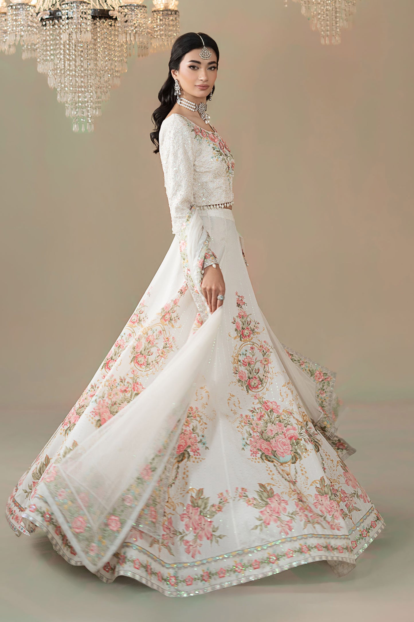 3 Piece Embroidered Raw Silk Suit