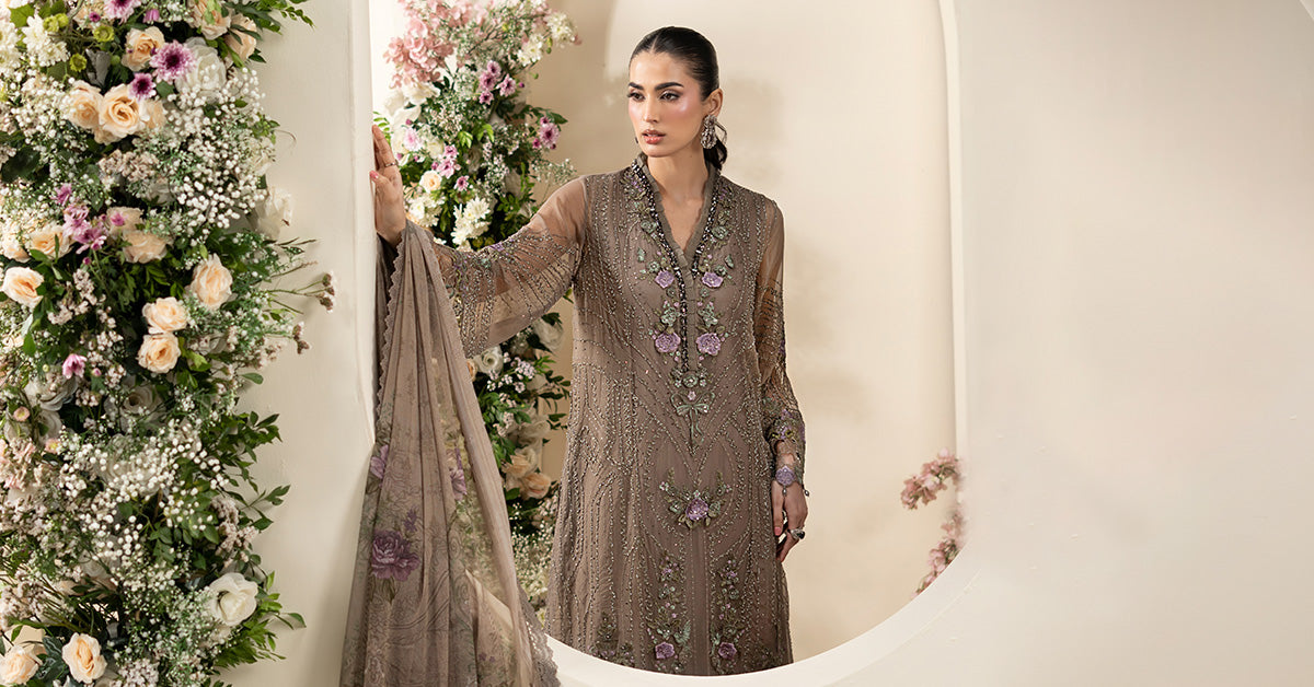 3 Piece Embroidered Chiffon Suit
