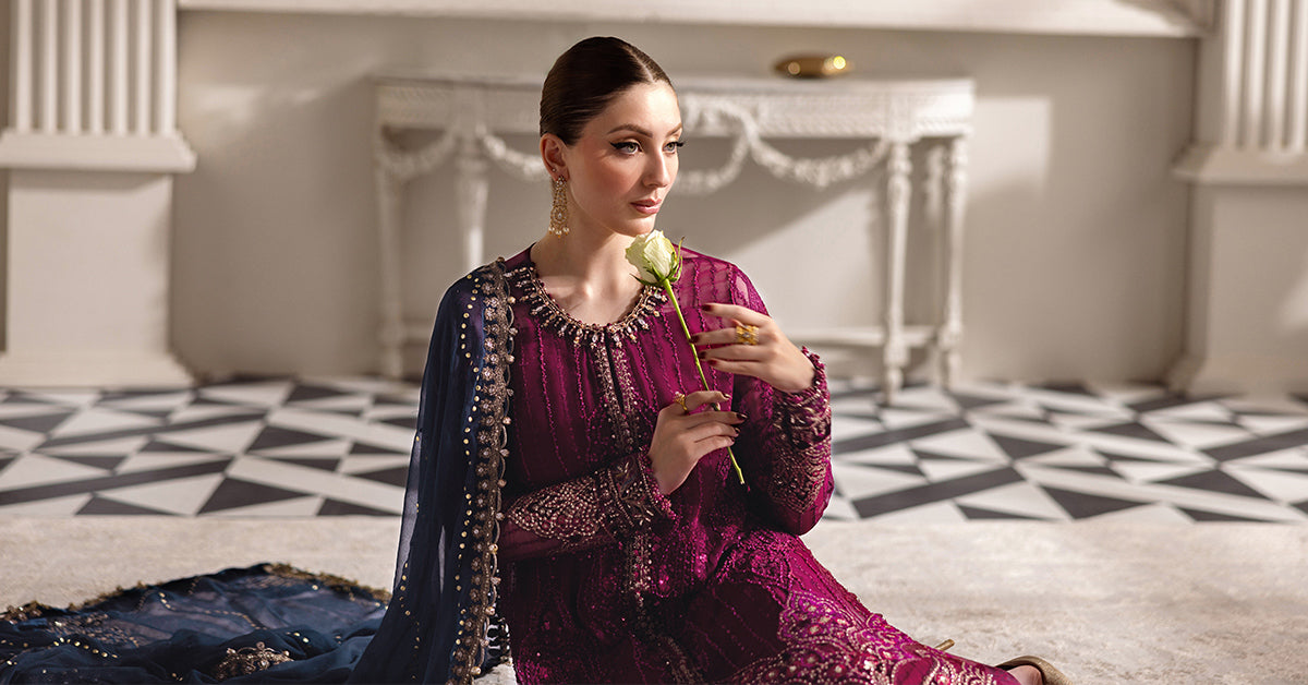3 Piece Unstitched Embroidered Chiffon Suit | MPC-25-102