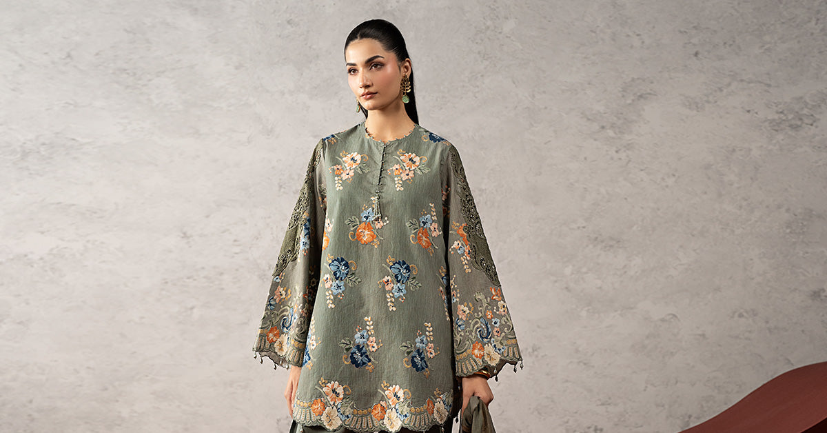 3 Piece Embroidered Cambric Suit