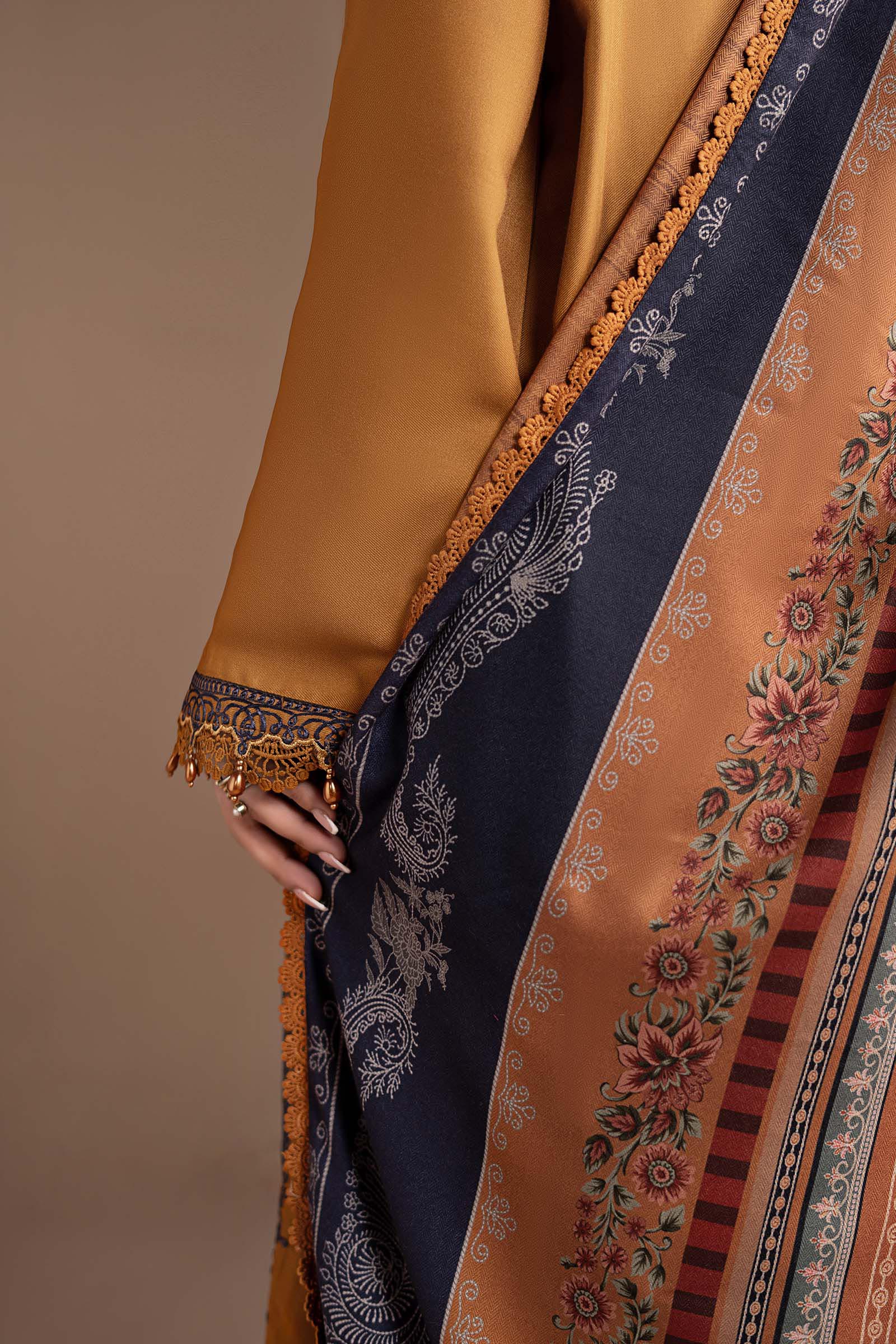 3 Piece Embroidered Twill Linen Suit