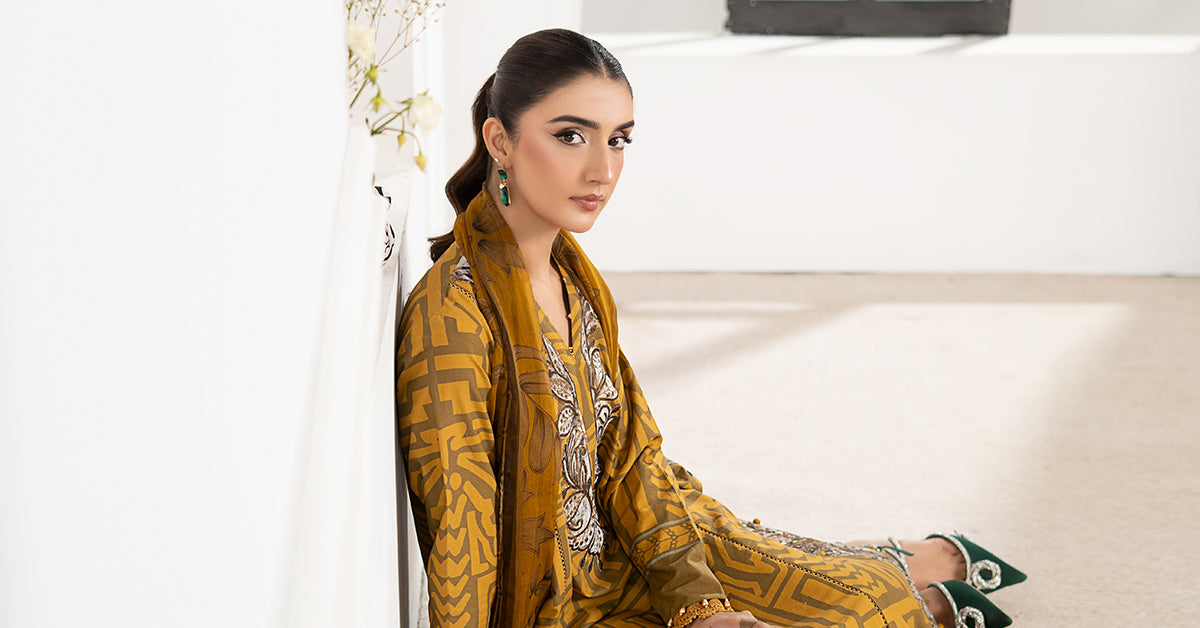 3 Piece Embroidered Cambric Suit