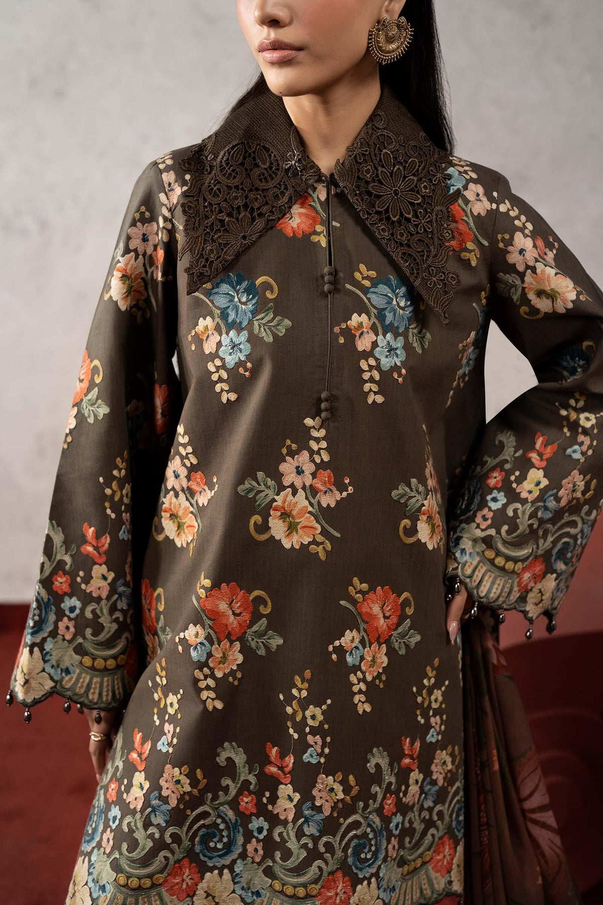 3 Piece Embroidered Cambric Suit