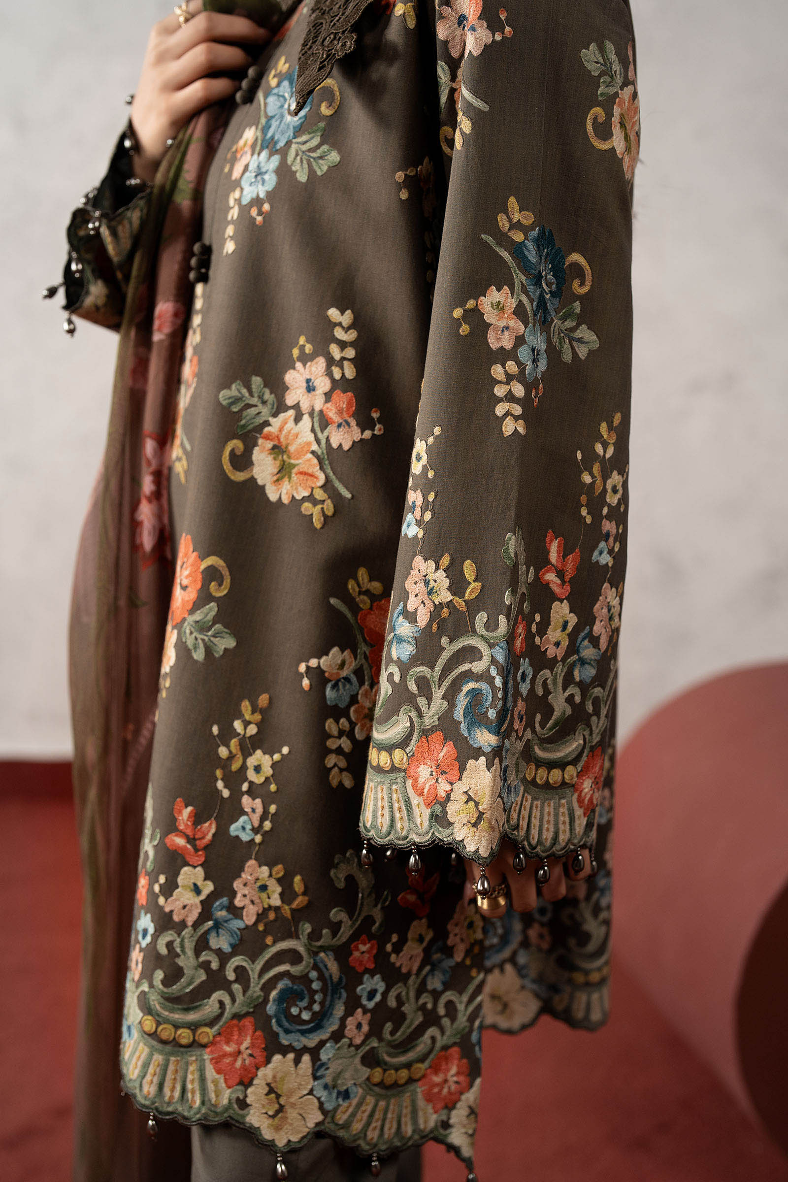 3 Piece Embroidered Cambric Suit