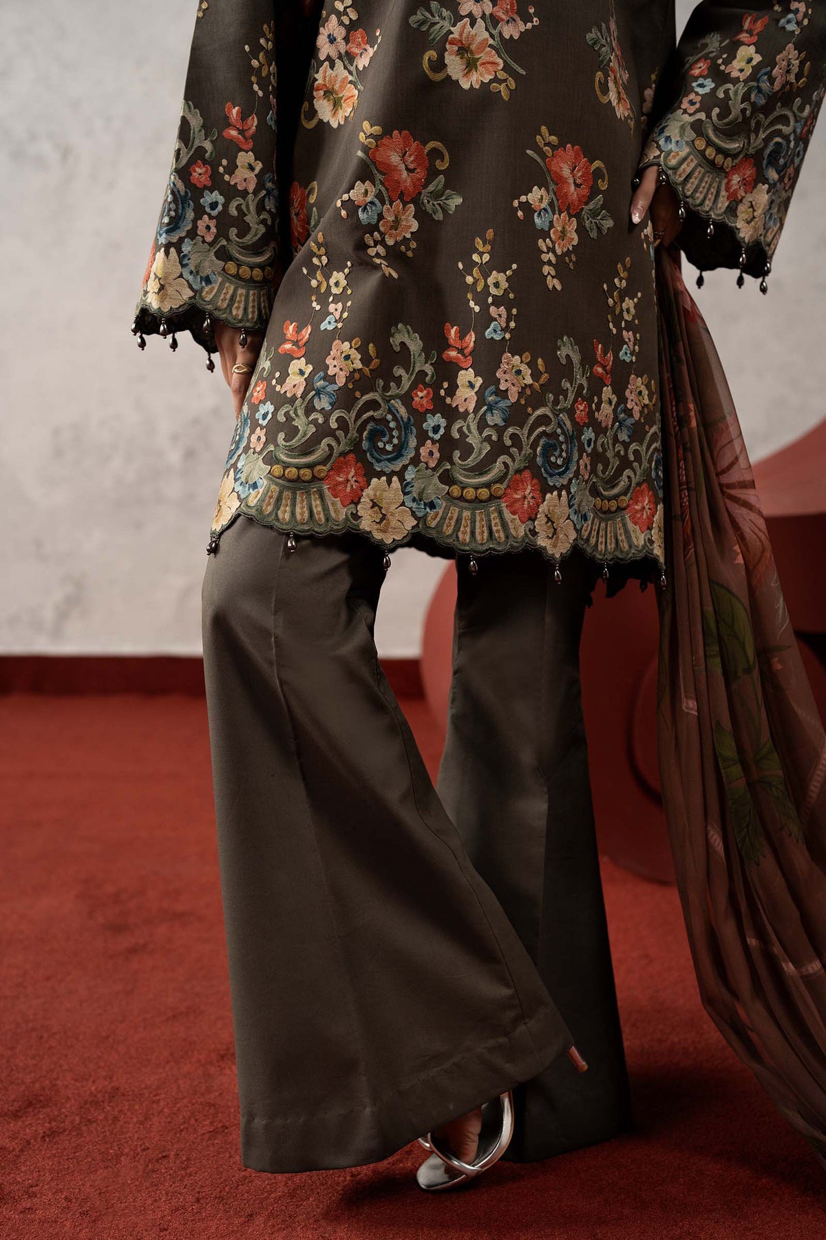 3 Piece Embroidered Cambric Suit