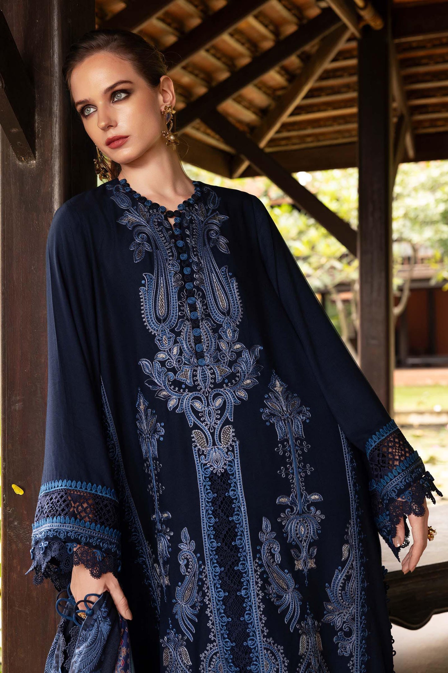 3 Piece Unstitched Embroidered Twill Linen Suit