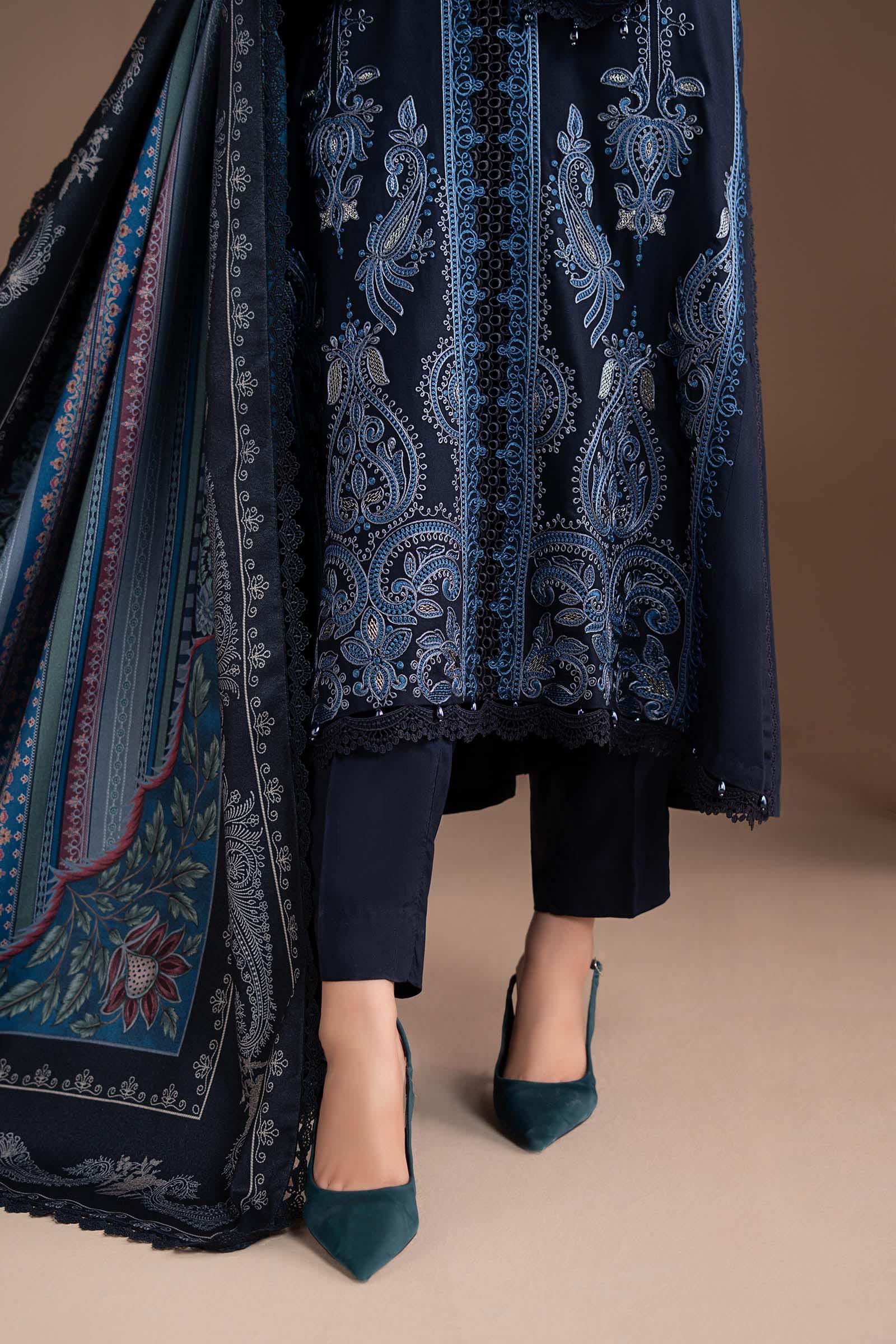 3 Piece Embroidered Twill Linen Suit