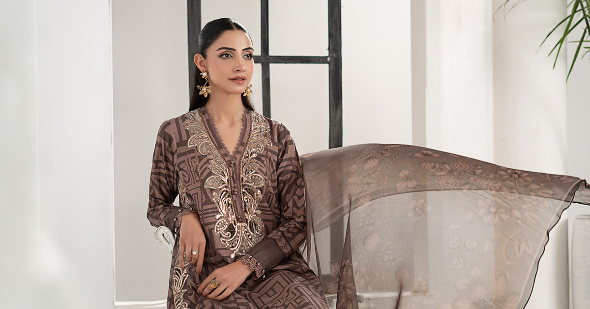 3 Piece Embroidered Cambric Suit