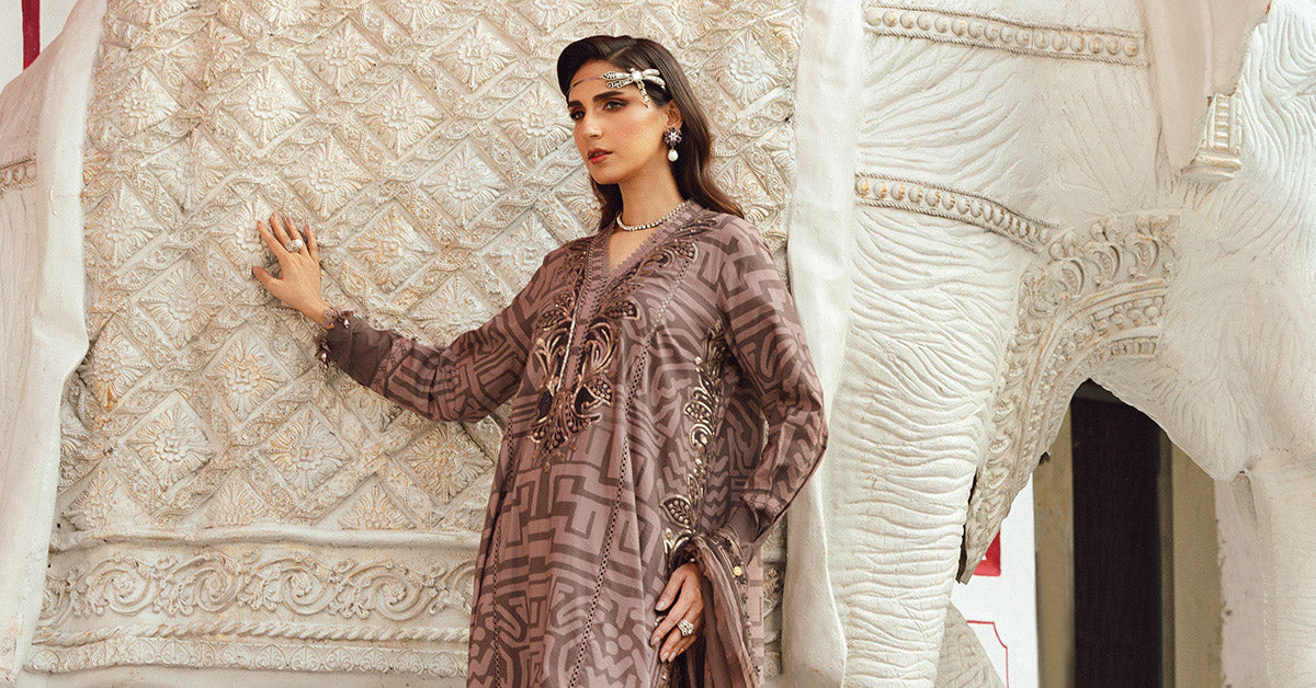 3 Piece Unstitched Embroidered Cambric Suit | MPT-2703-B
