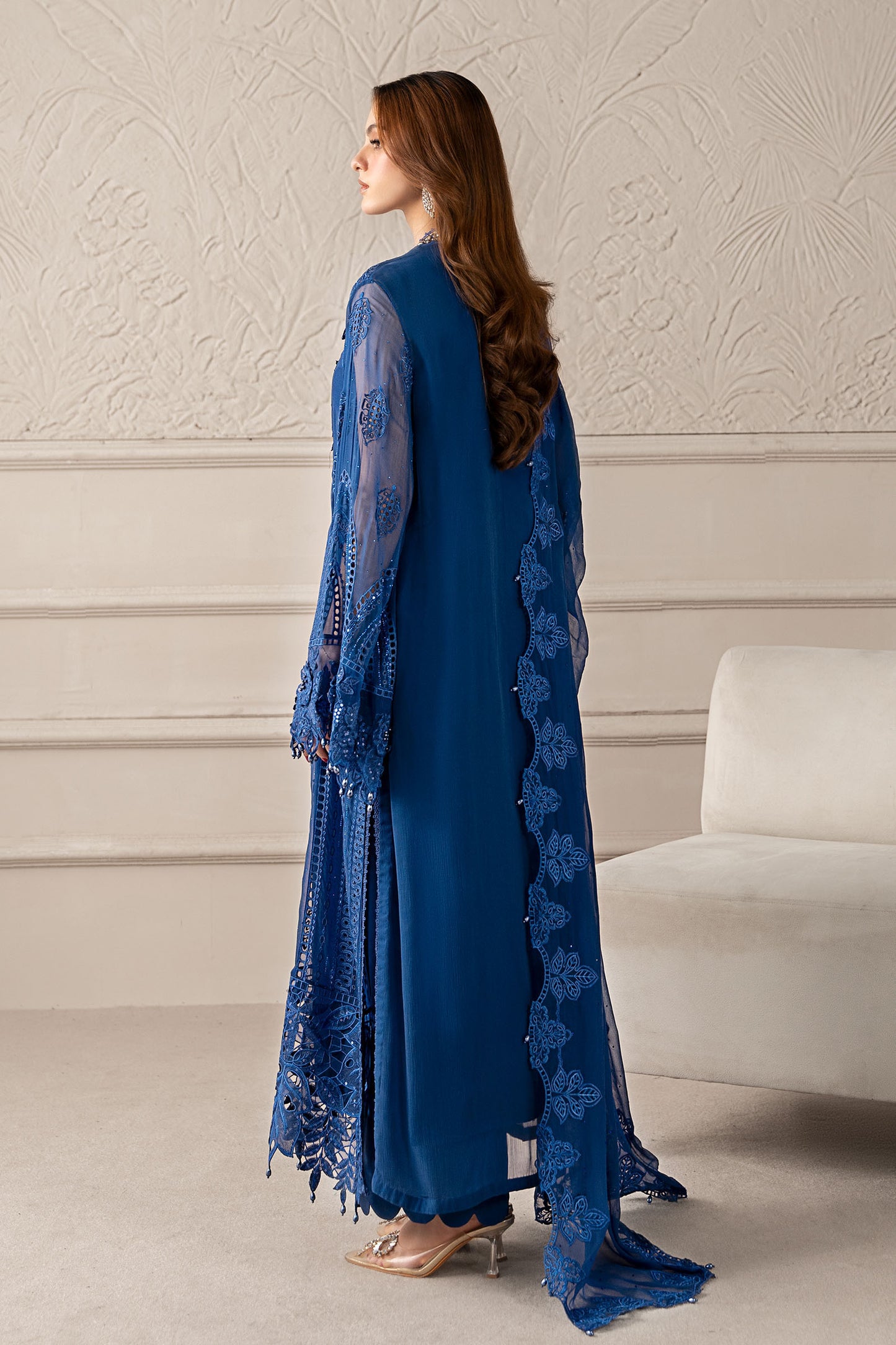 3 Piece Embroidered Chiffon Suit | MCS-25-103