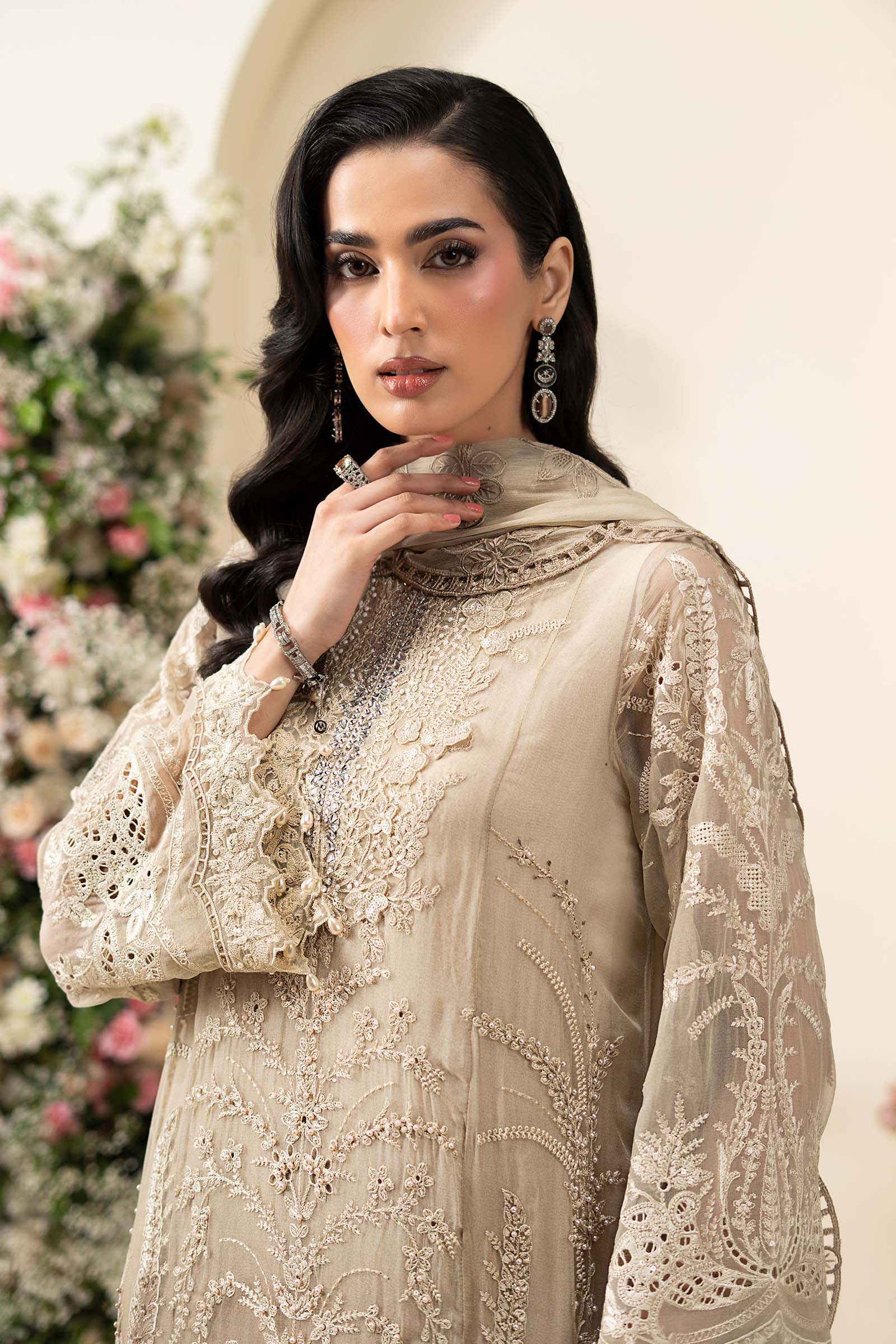 3 Piece Embroidered Chiffon Suit