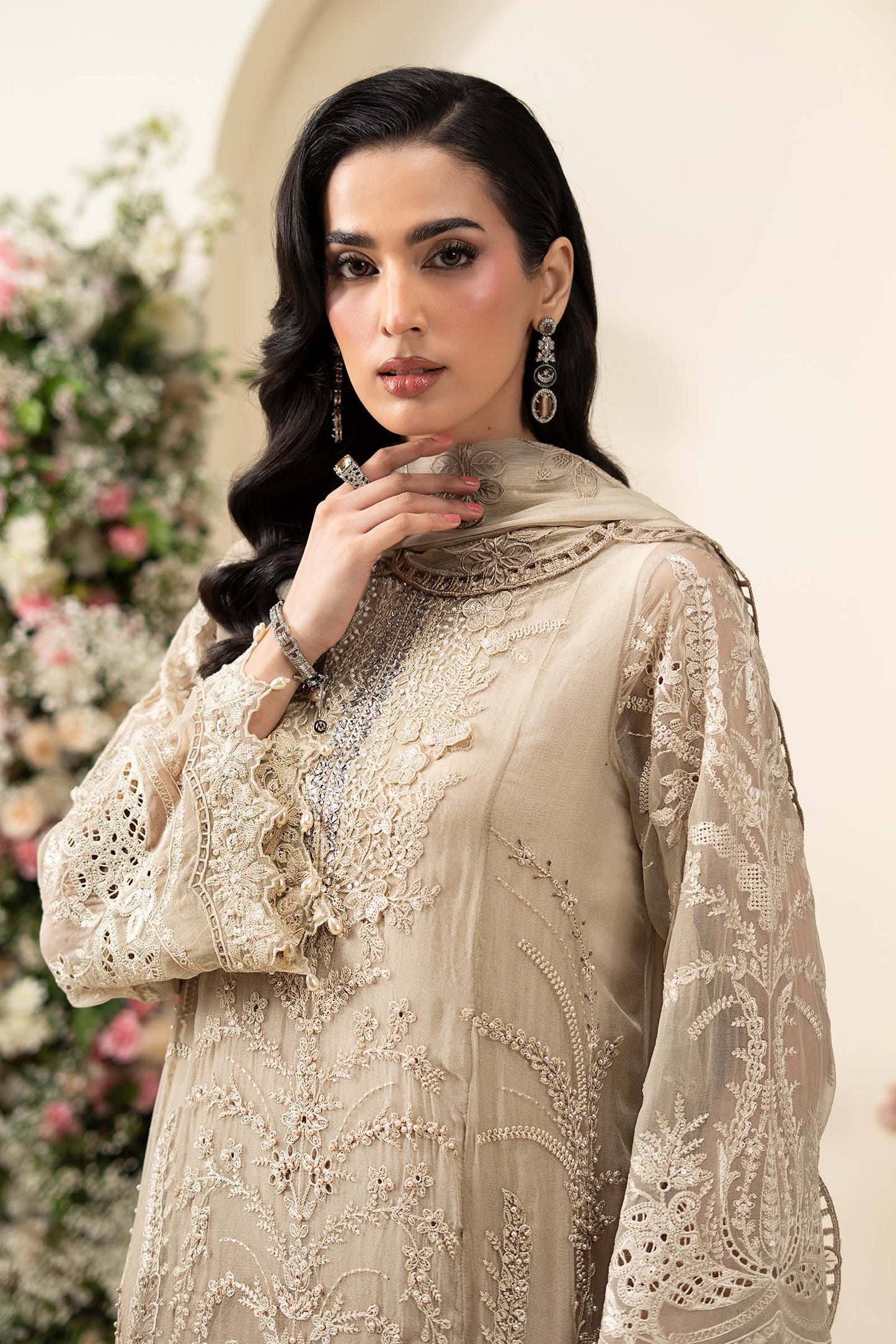 3 Piece Embroidered Chiffon Suit