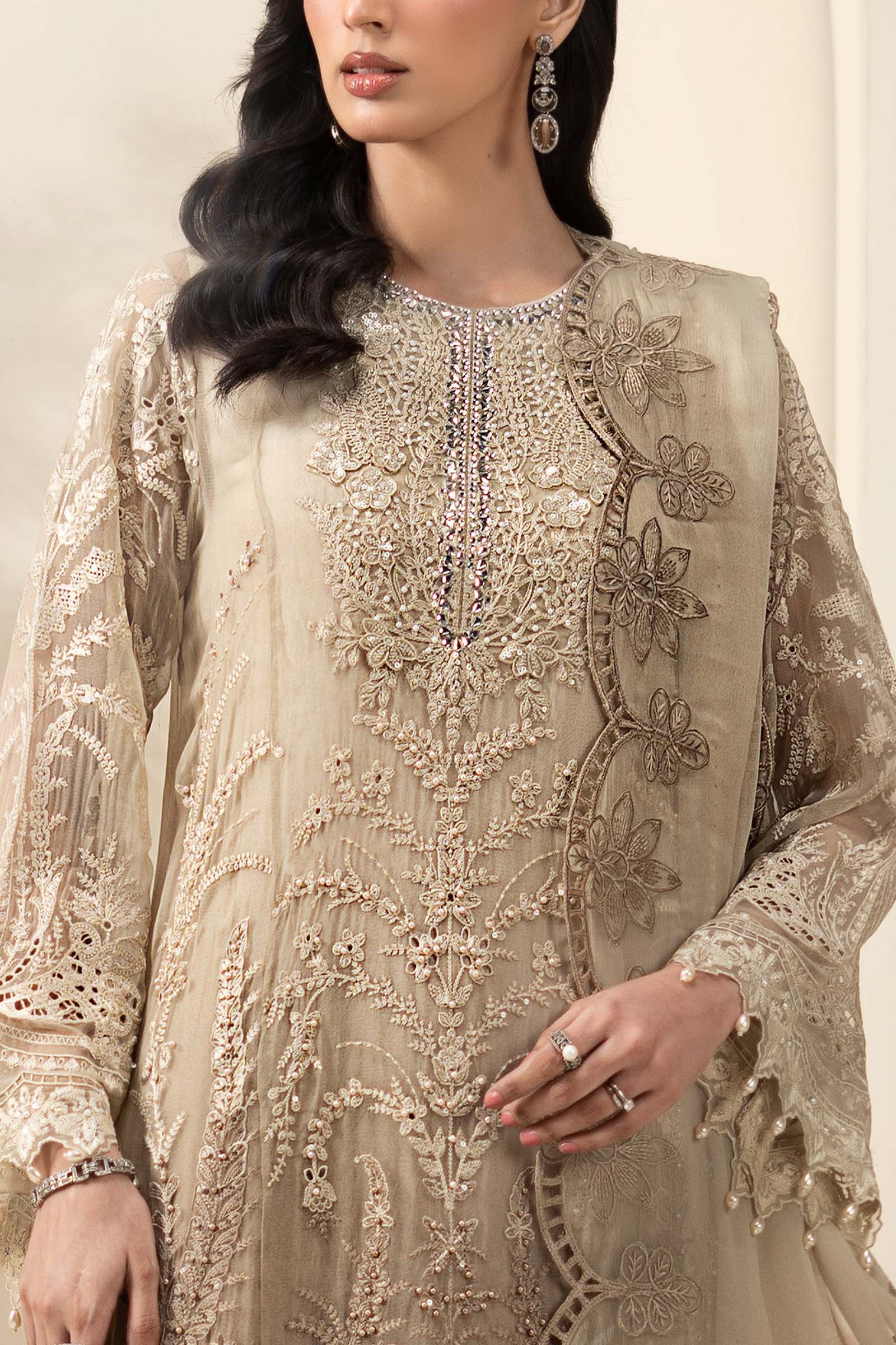 3 Piece Embroidered Chiffon Suit