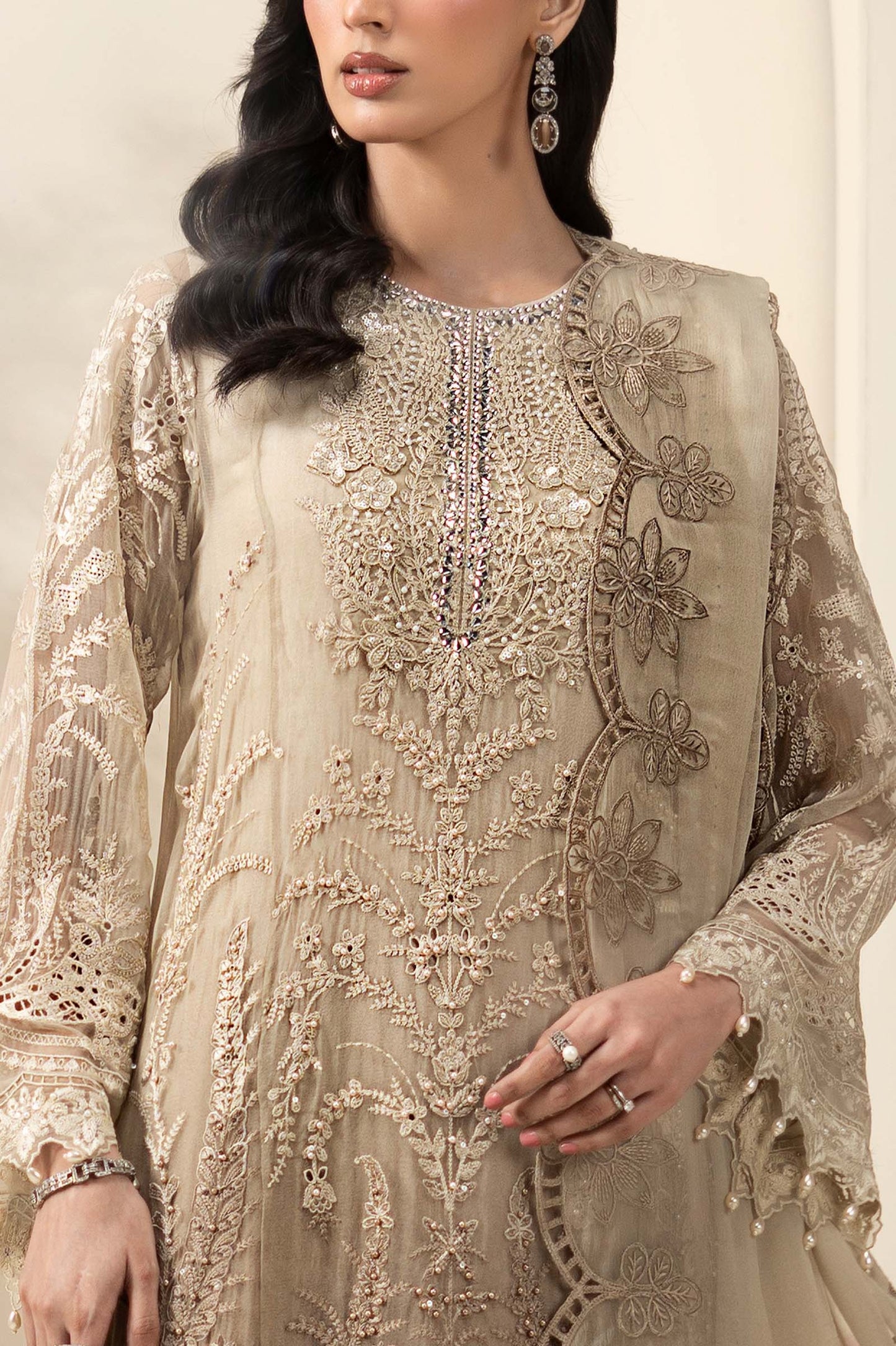 3 Piece Embroidered Chiffon Suit