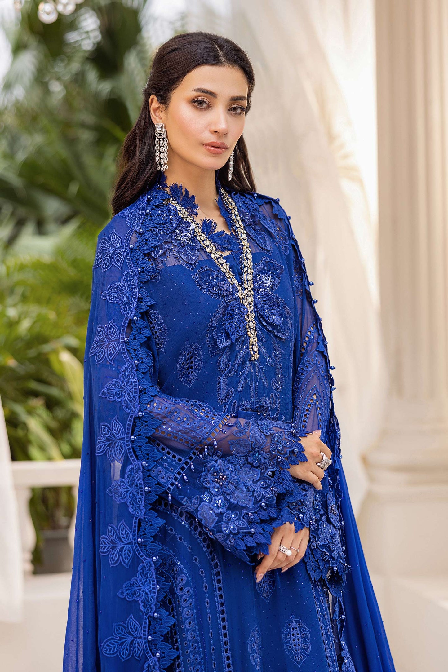 3 Piece Unstitched Embroidered Chiffon Suit | MPC-25-103