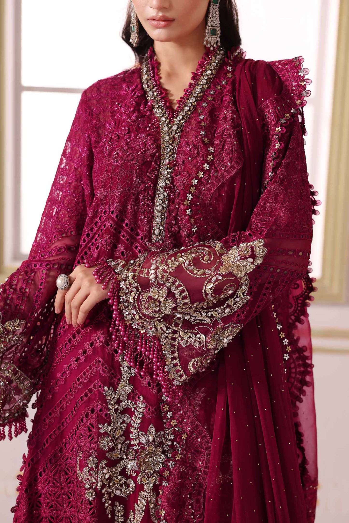 3 Piece Unstitched Embroidered Chiffon Suit | BD-3003