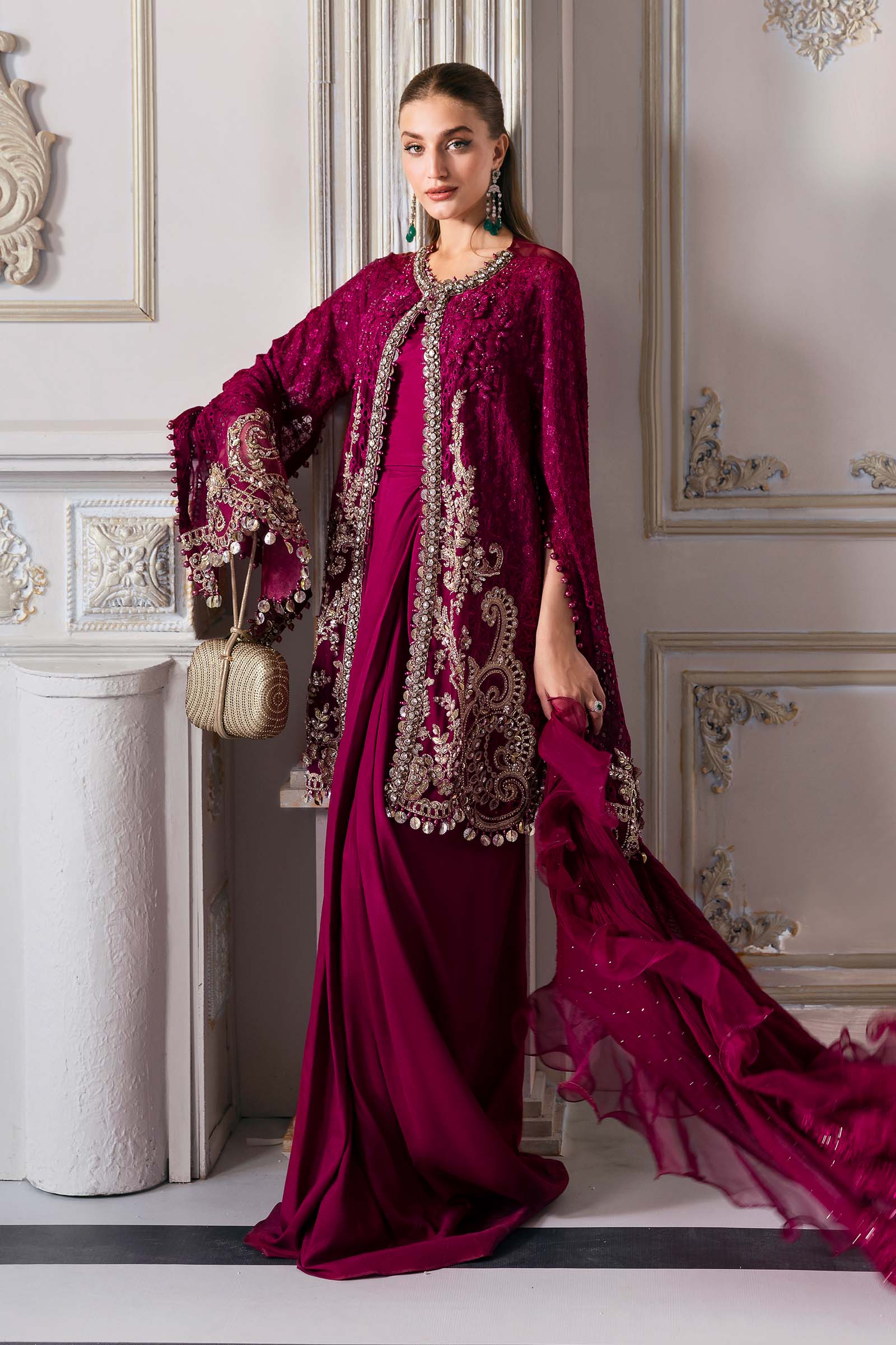 3 Piece Unstitched Embroidered Chiffon Suit | BD-3003