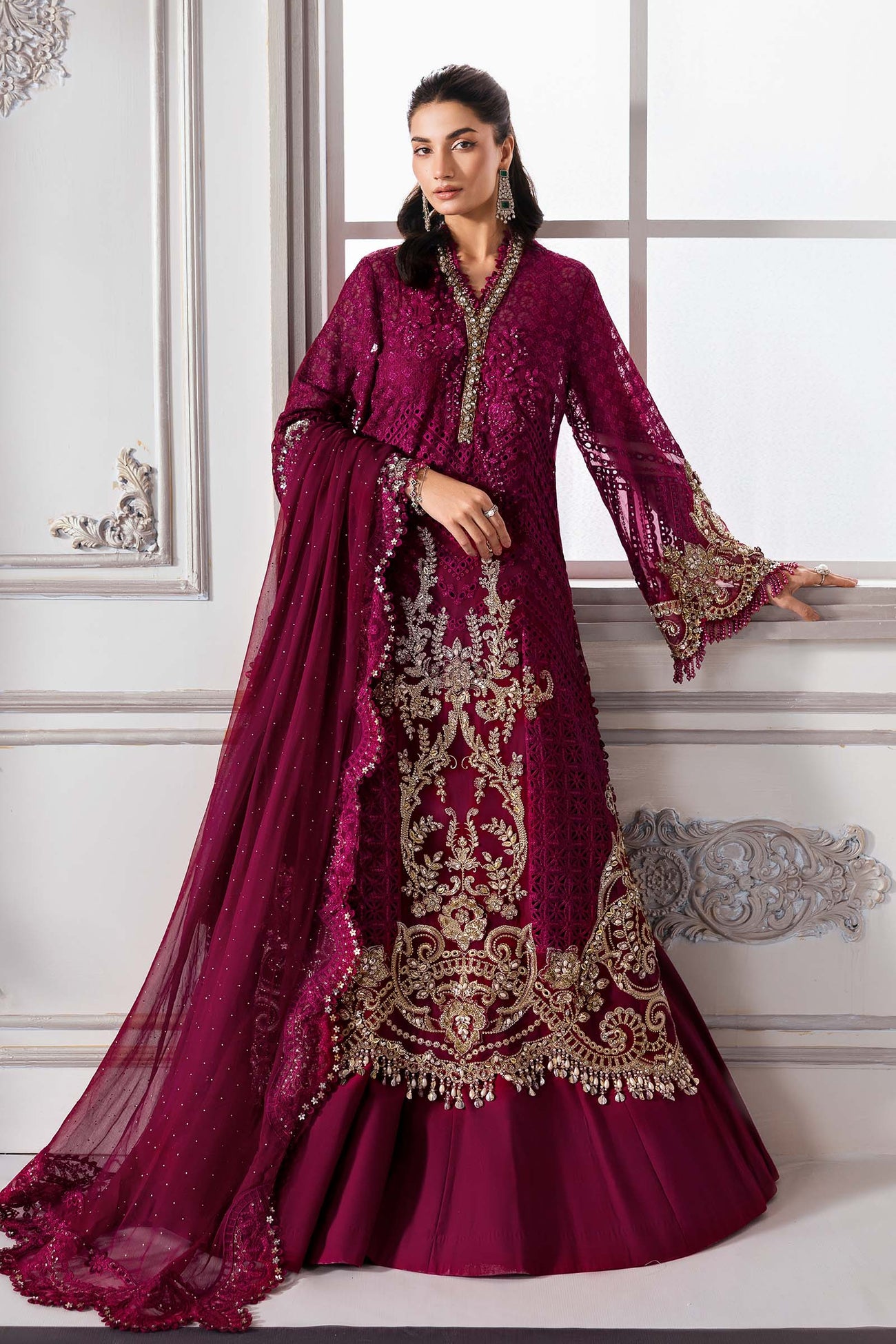 3 Piece Unstitched Embroidered Chiffon Suit | BD-3003