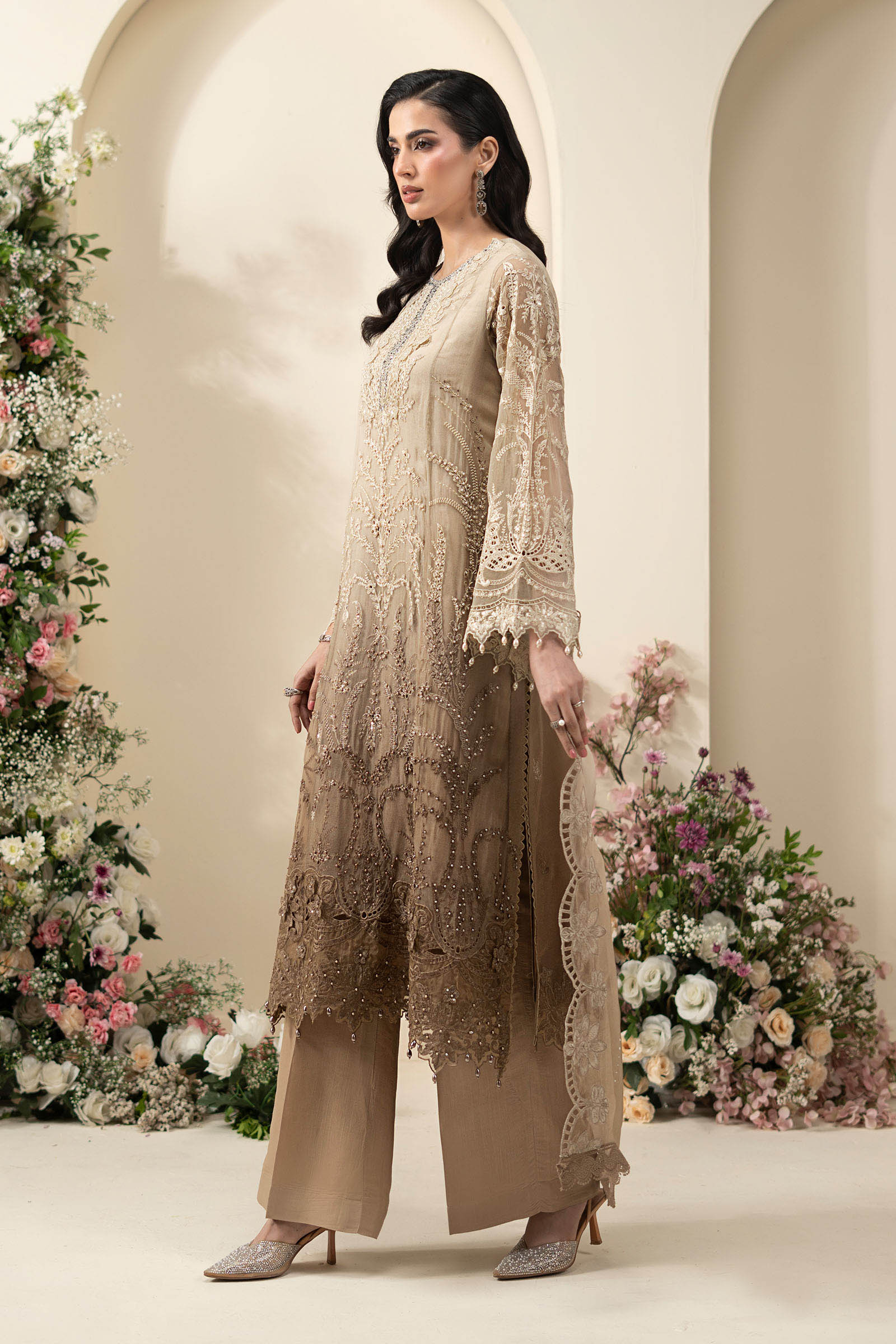3 Piece Embroidered Chiffon Suit
