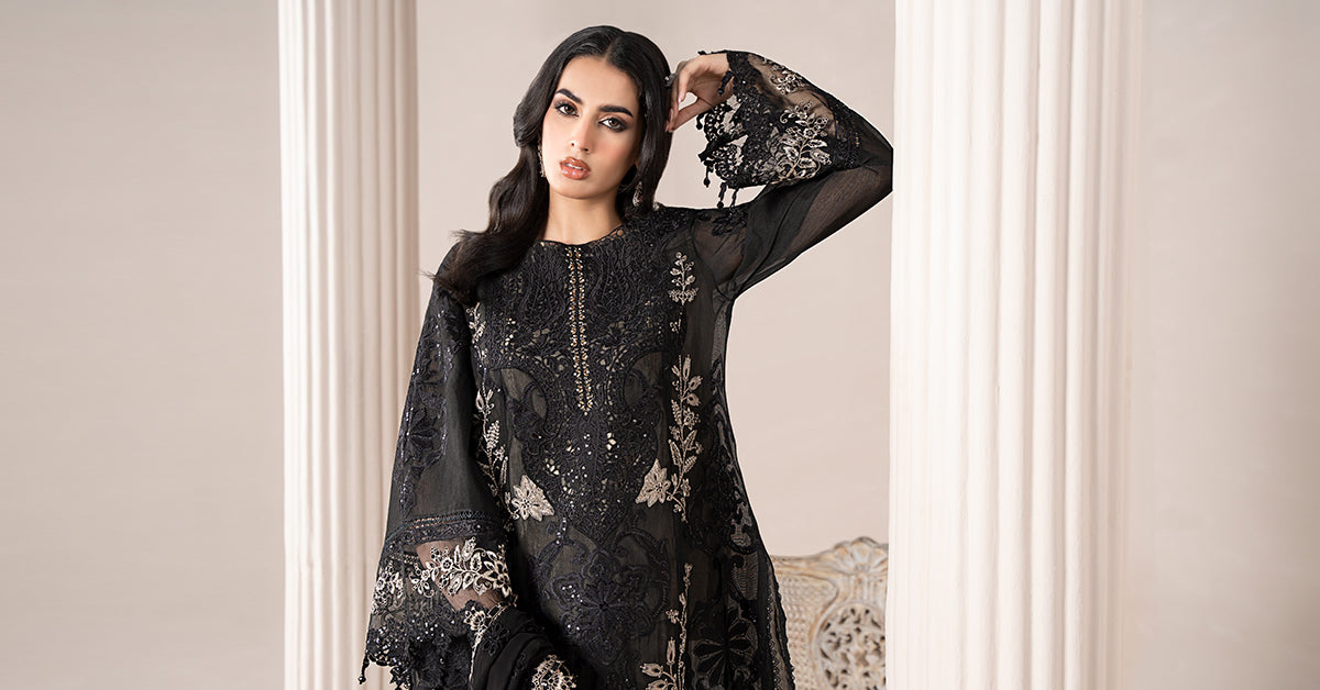 3 Piece Embroidered Paper Cotton Suit | ELS-25-03