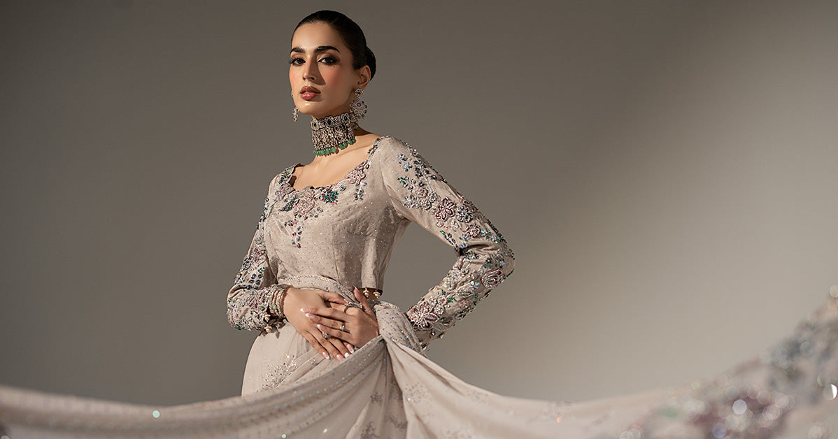 Embroidered Chiffon Saree