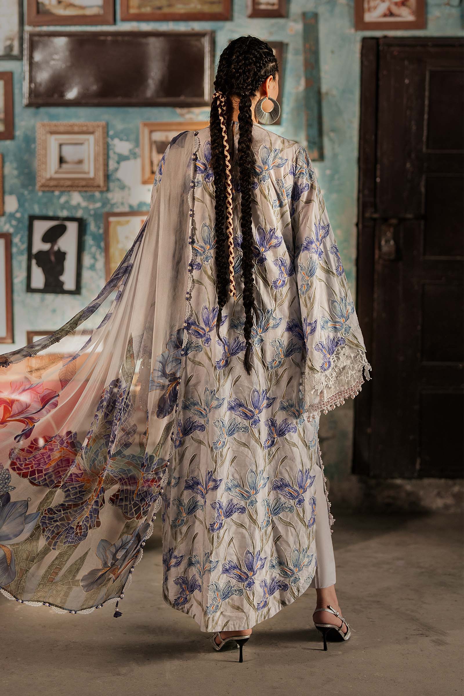 3 Piece Unstitched Embroidered Cambric Suit