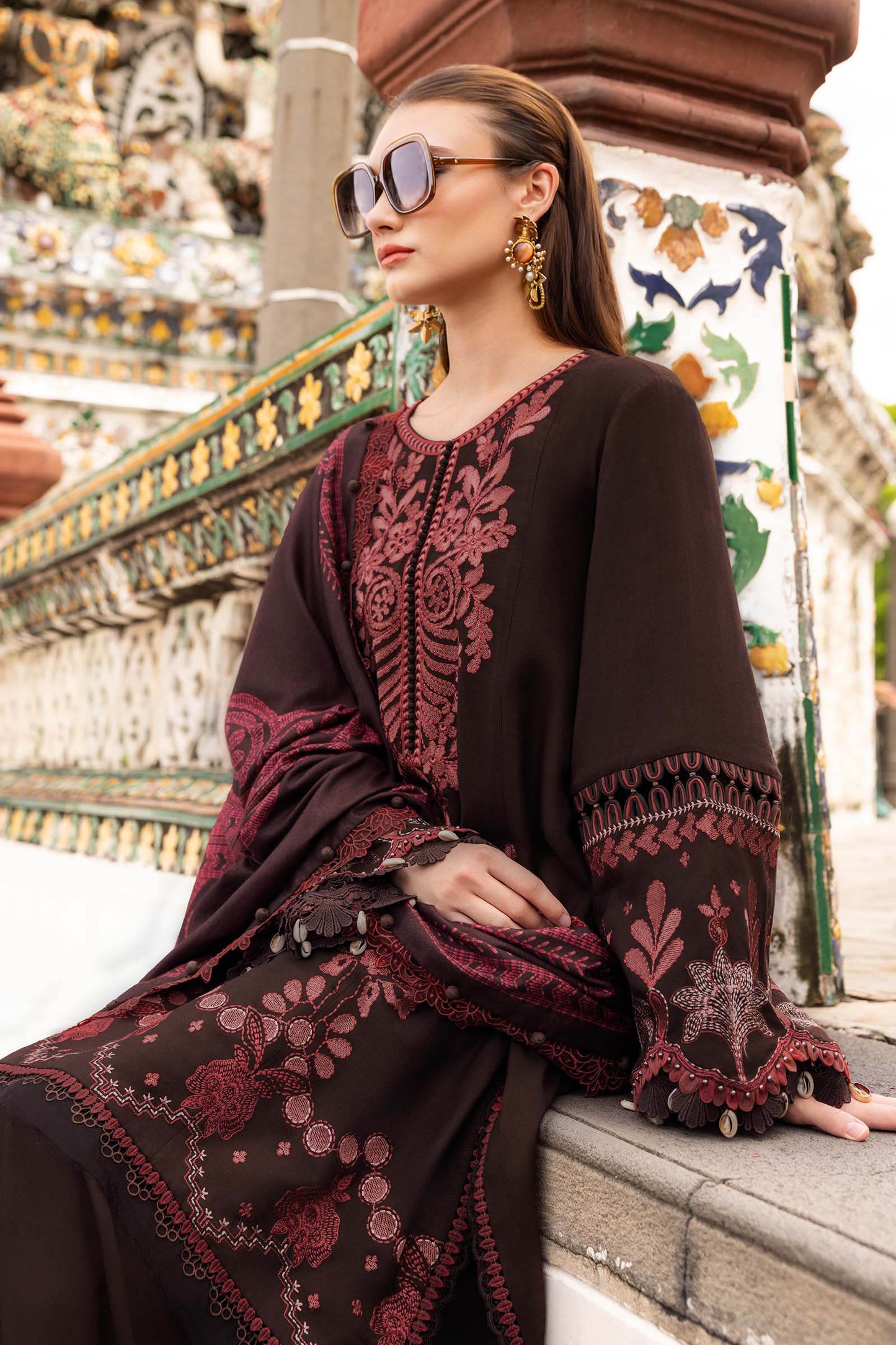 3 Piece Unstitched Embroidered Twill Linen Suit