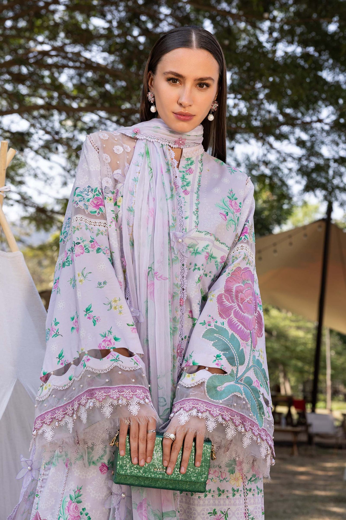 3 Piece Unstitched Embroidered Lawn Suit