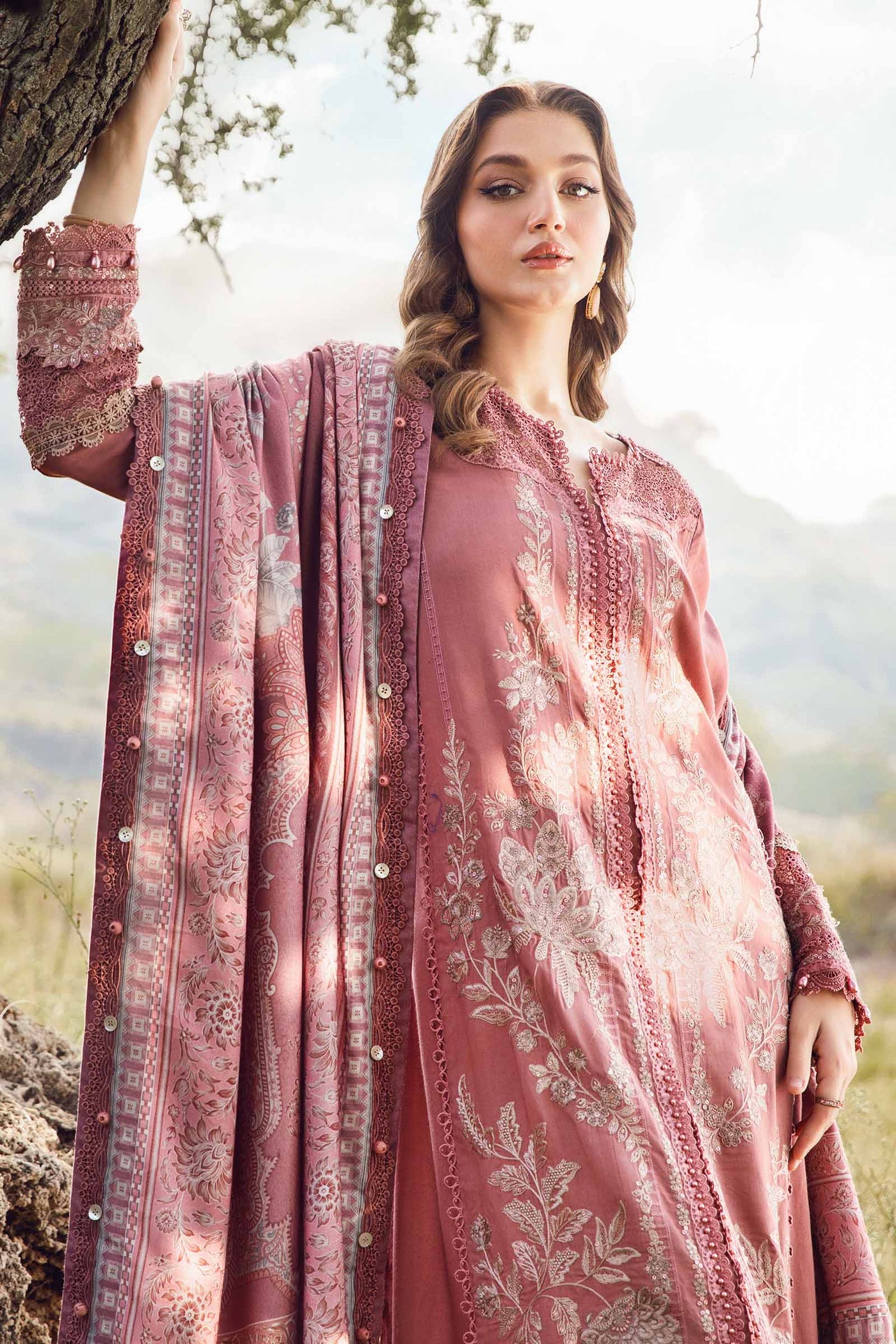 3 Piece Unstitched Printed Linen Suit | MPT-2404-A