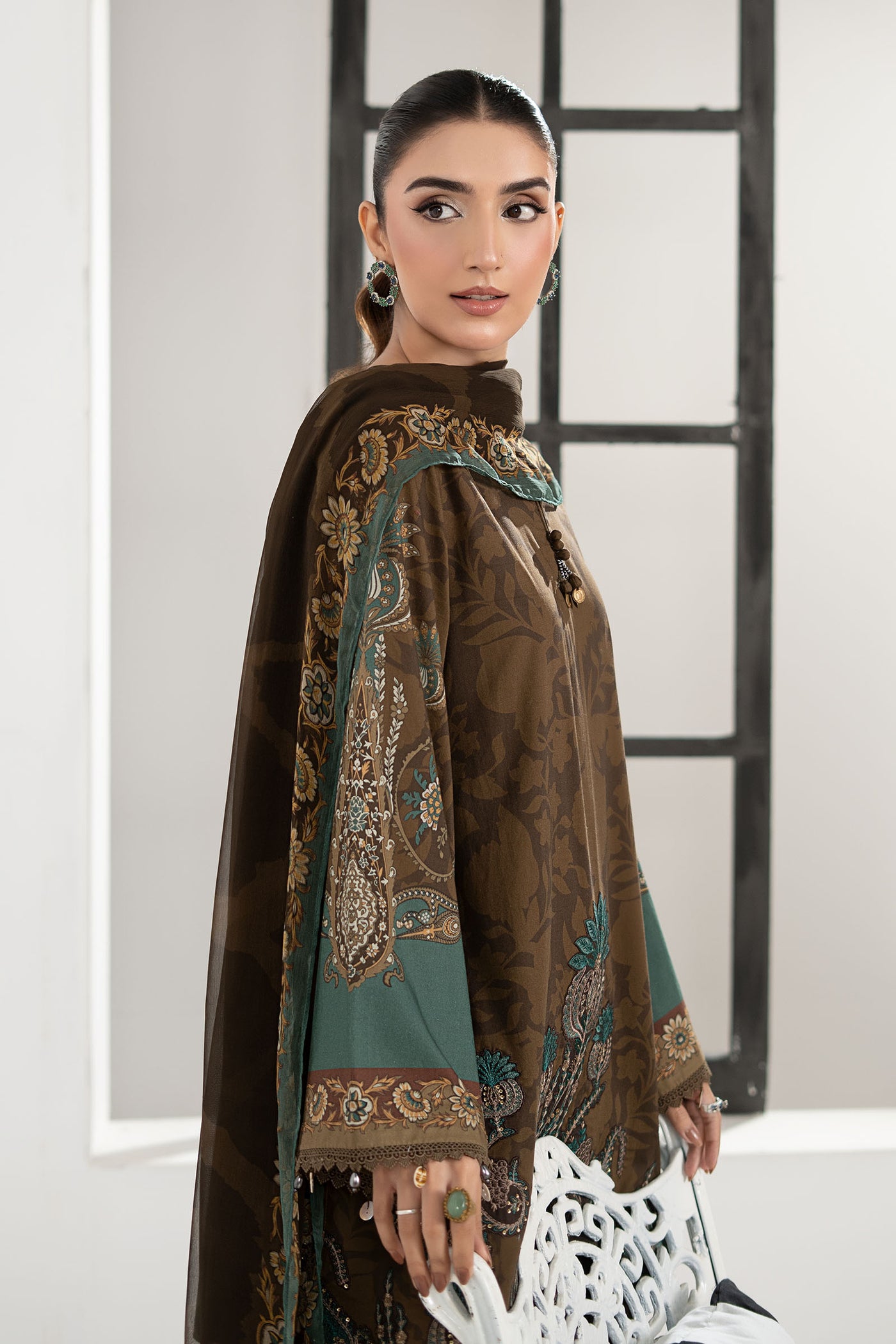 3 Piece Embroidered Cambric Suit