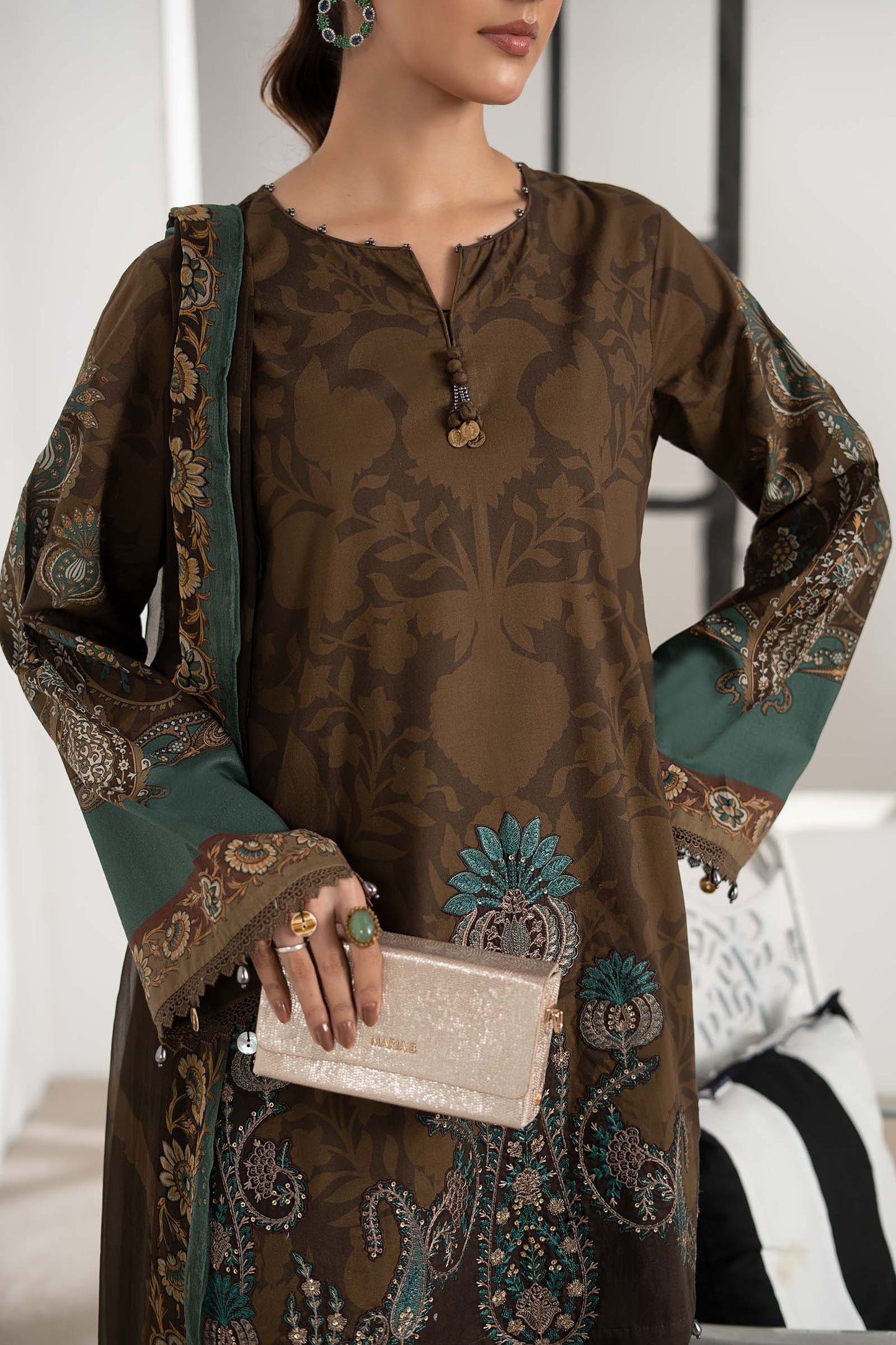 3 Piece Embroidered Cambric Suit