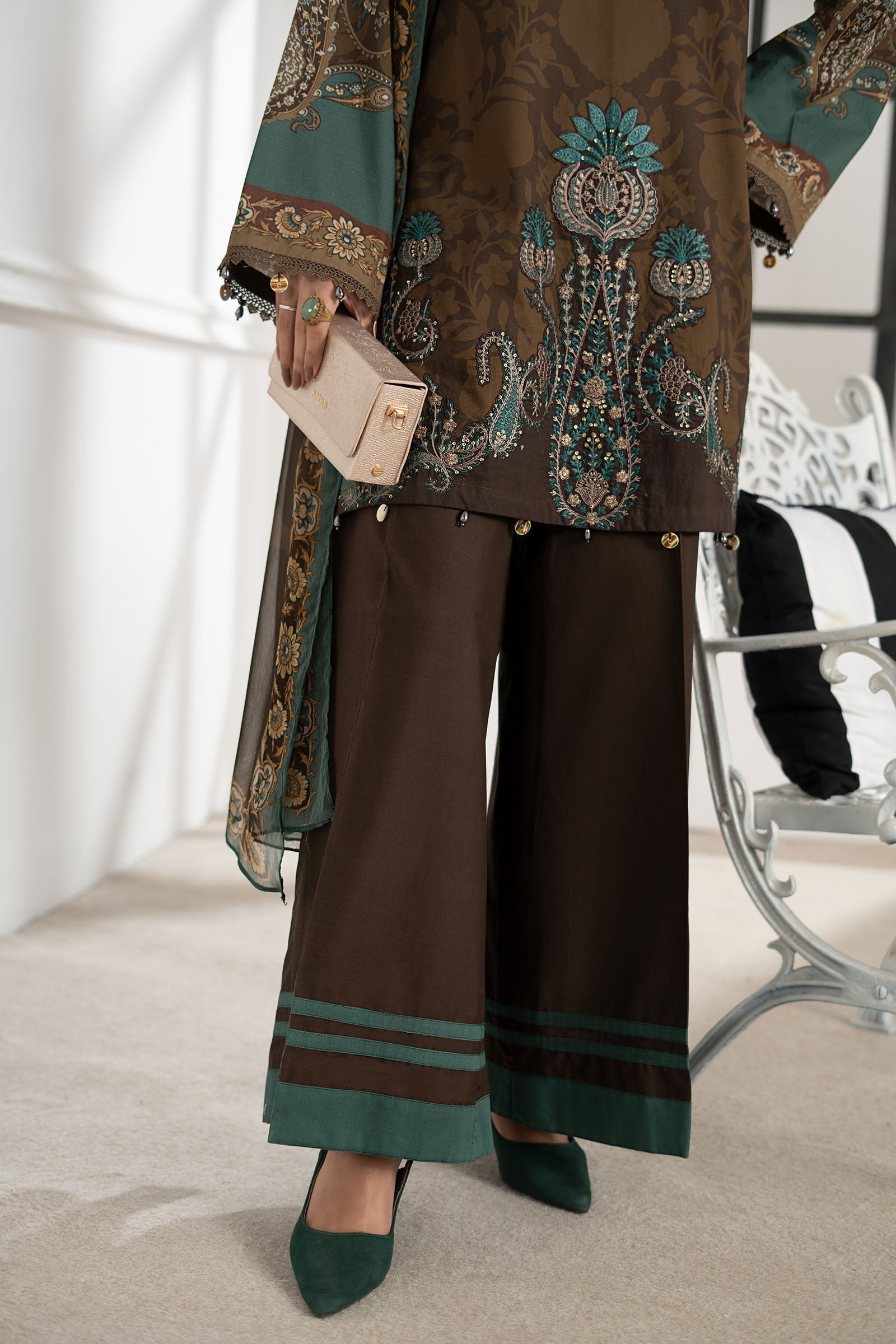 3 Piece Embroidered Cambric Suit