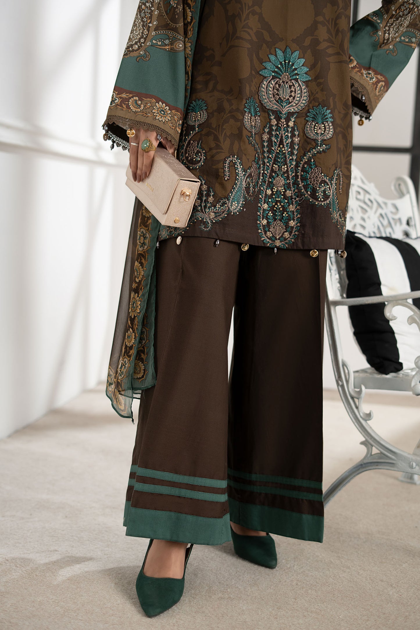 3 Piece Embroidered Cambric Suit