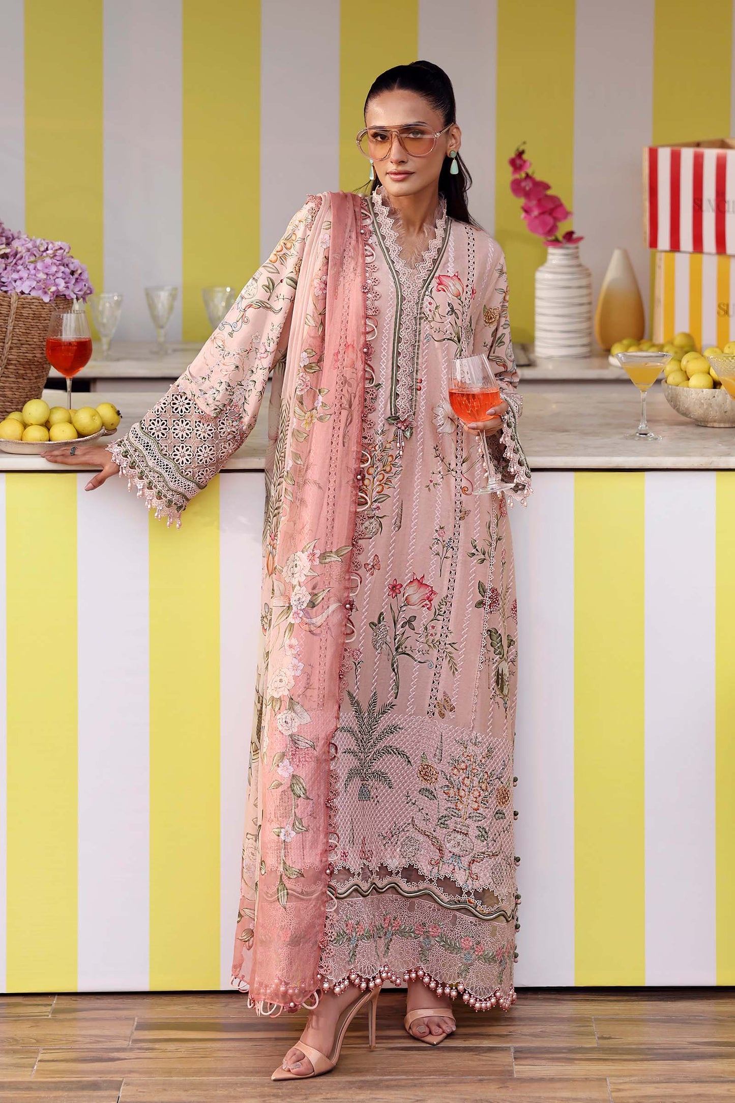 3 Piece Unstitched Embroidered Lawn Suit