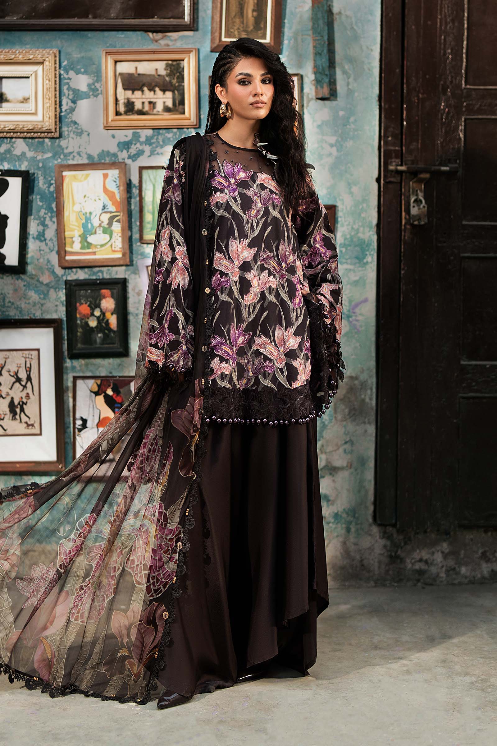 3 Piece Unstitched Embroidered Cambric Suit
