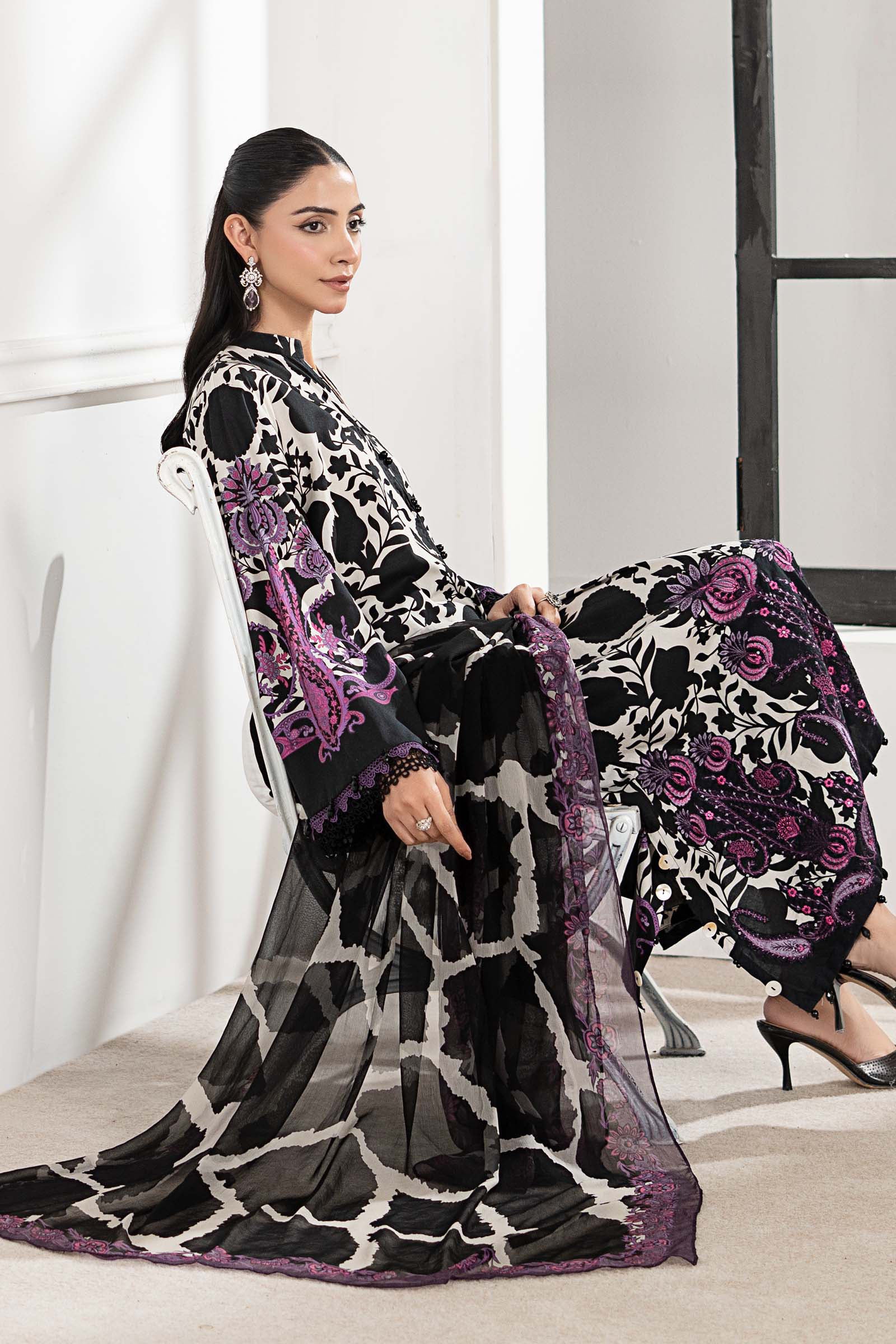 3 Piece Embroidered Cambric Suit