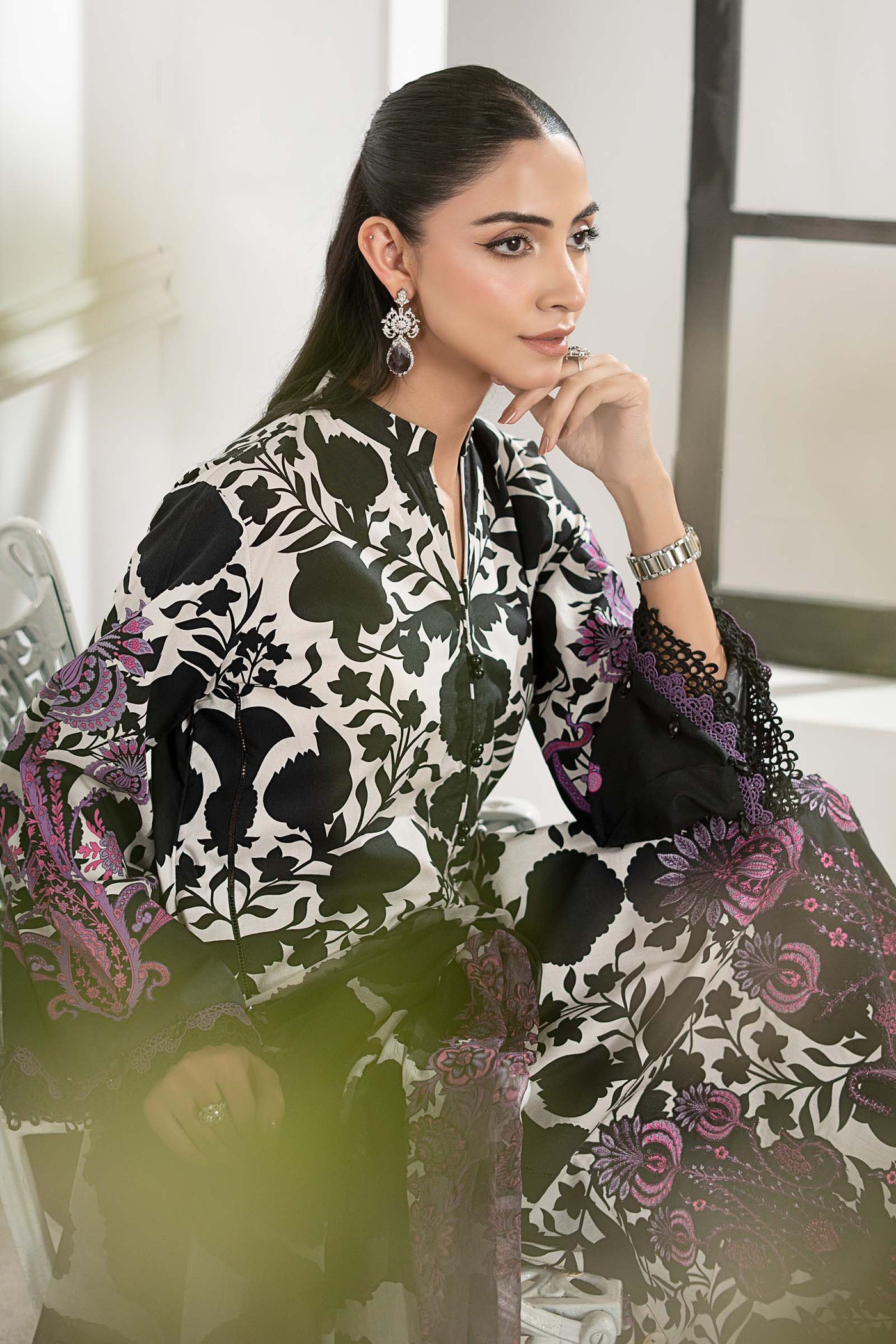 3 Piece Embroidered Cambric Suit
