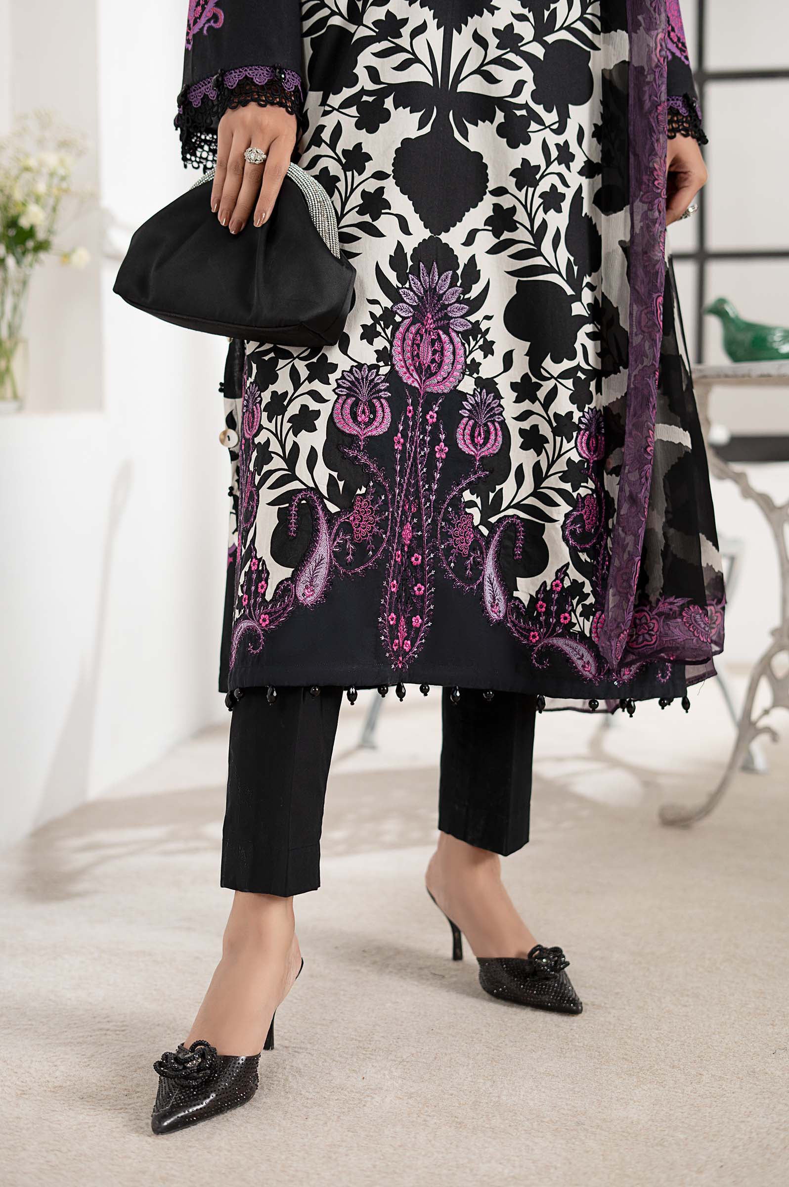 3 Piece Embroidered Cambric Suit