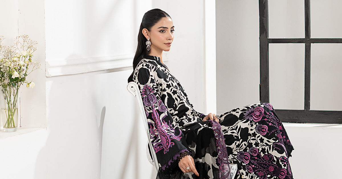 3 Piece Embroidered Cambric Suit