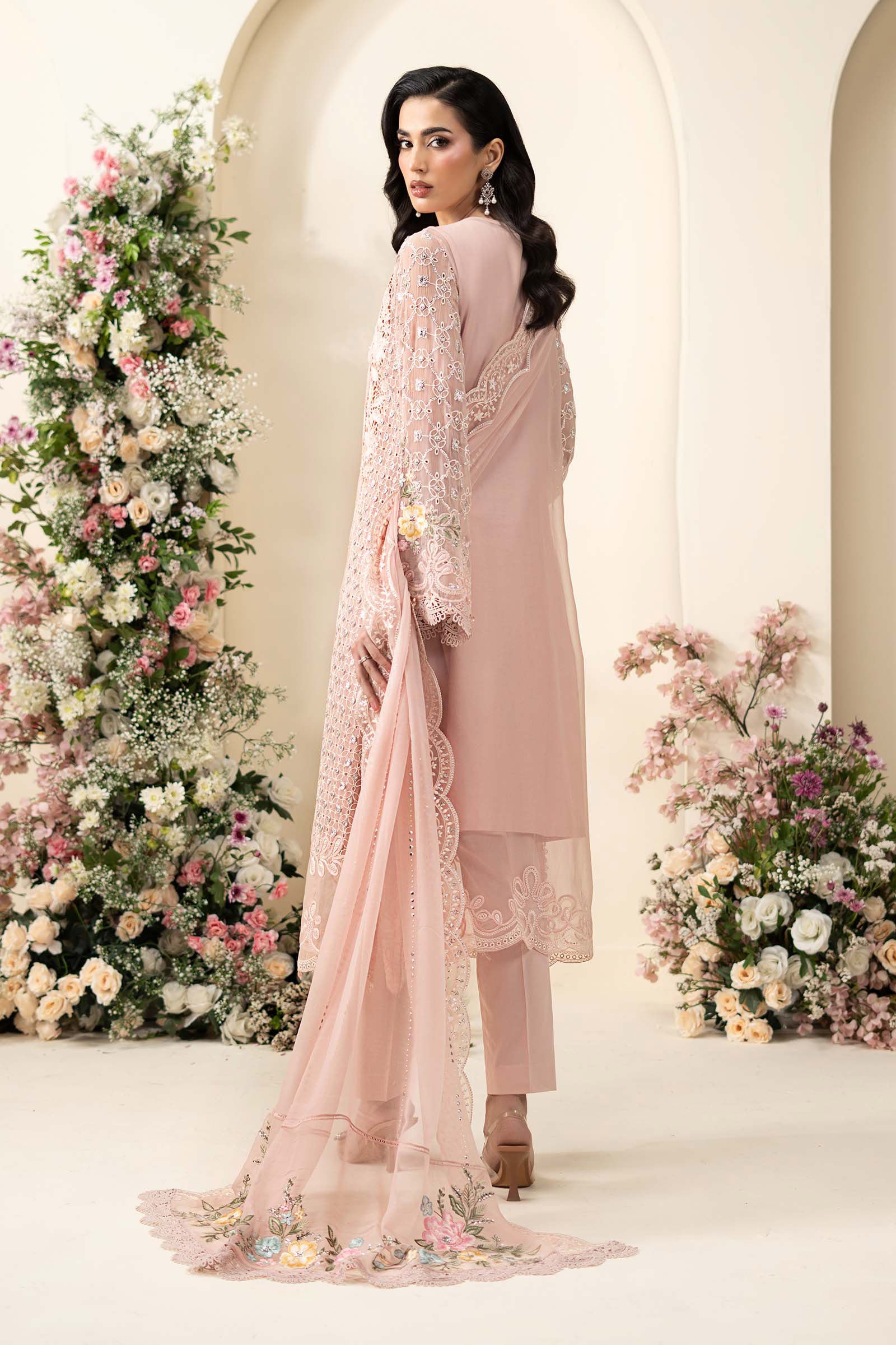 3 Piece Embroidered Chiffon Suit
