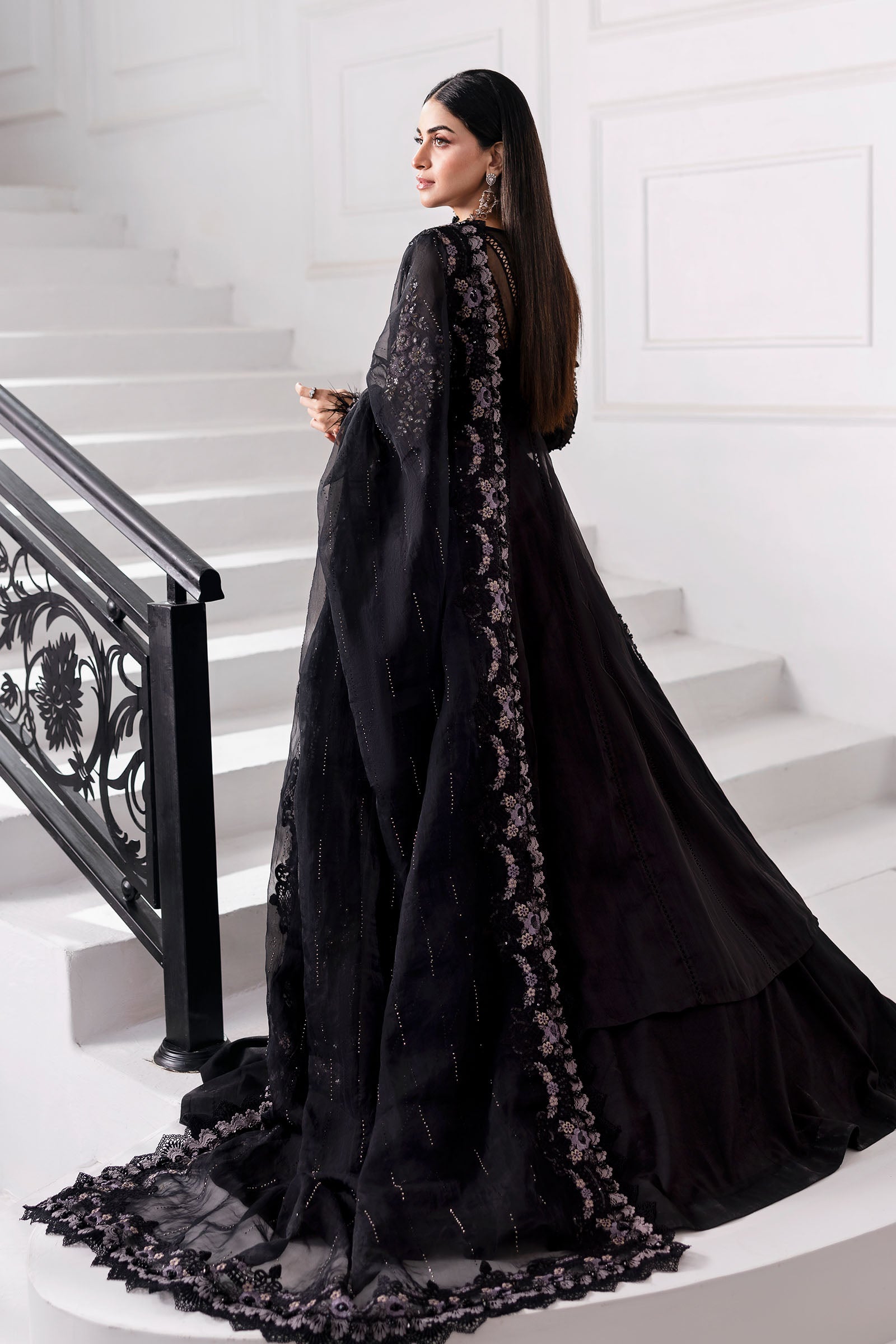 3 Piece Unstitched Embroidered Organza Suit | BD-3004