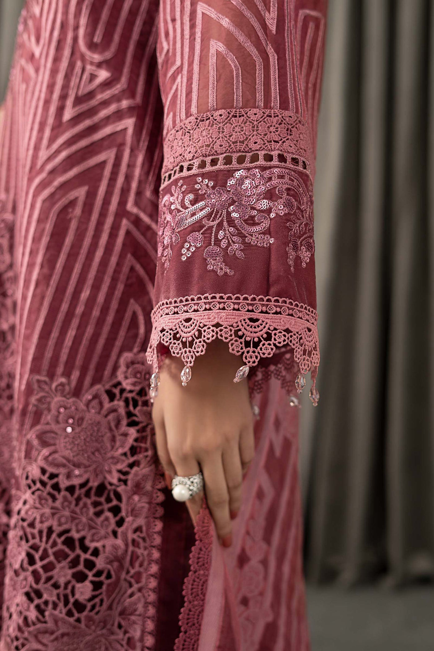 3 Piece Embroidered Organza Suit