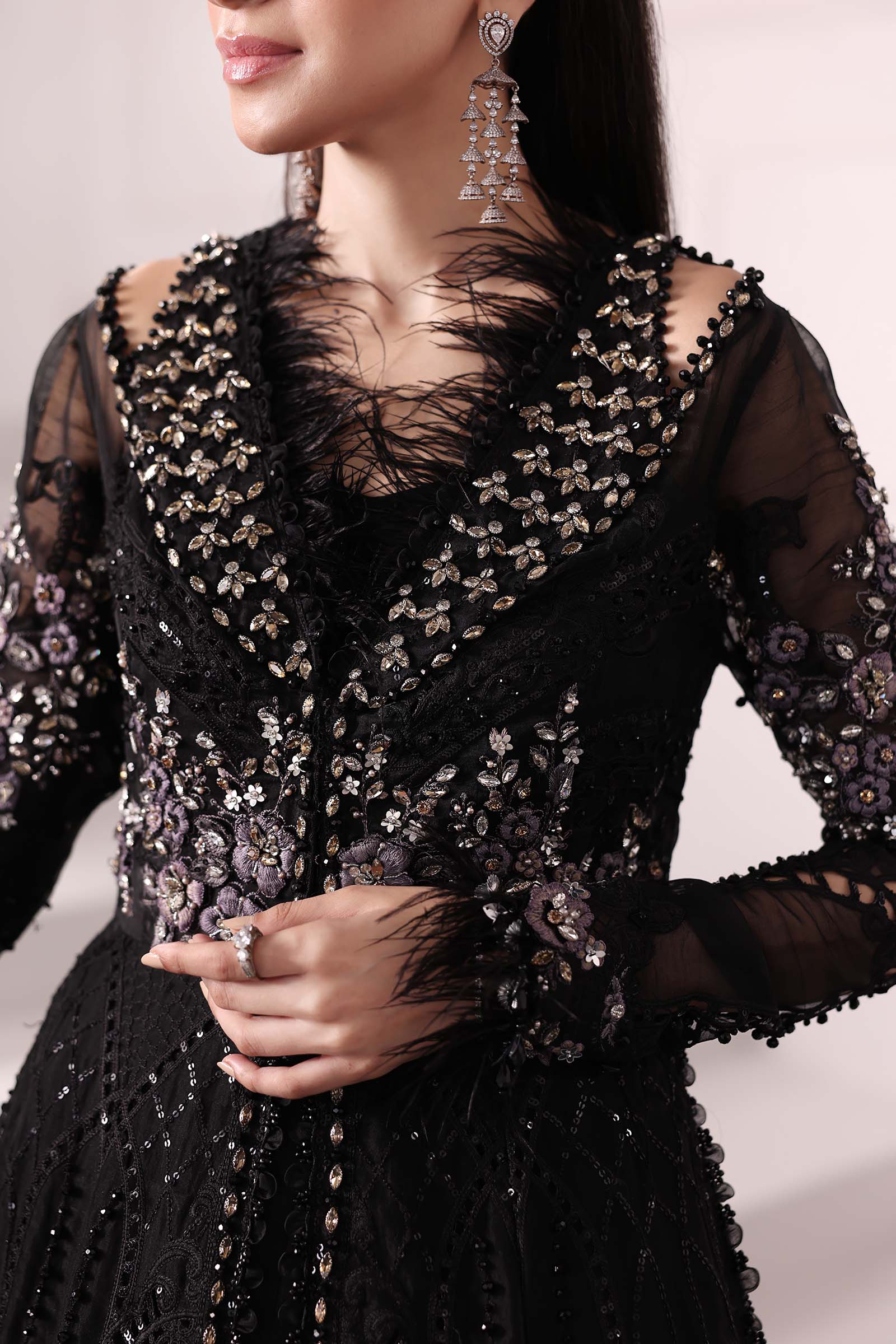 3 Piece Unstitched Embroidered Organza Suit | BD-3004