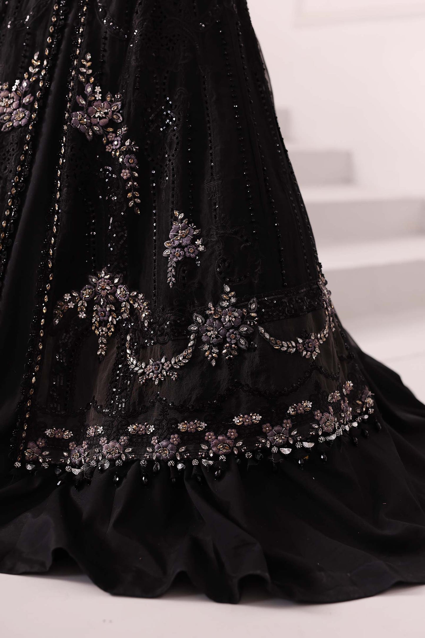 3 Piece Unstitched Embroidered Organza Suit | BD-3004