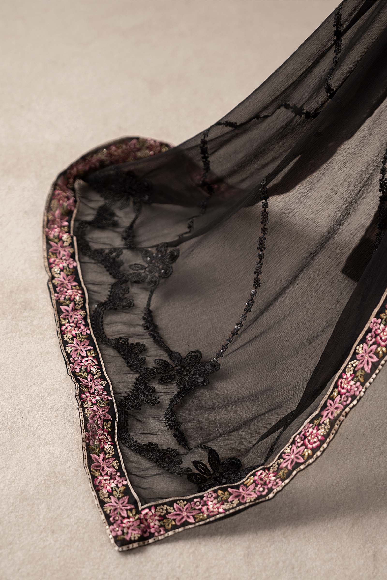 3 Piece Embroidered Chiffon Suit | MCS-25-104